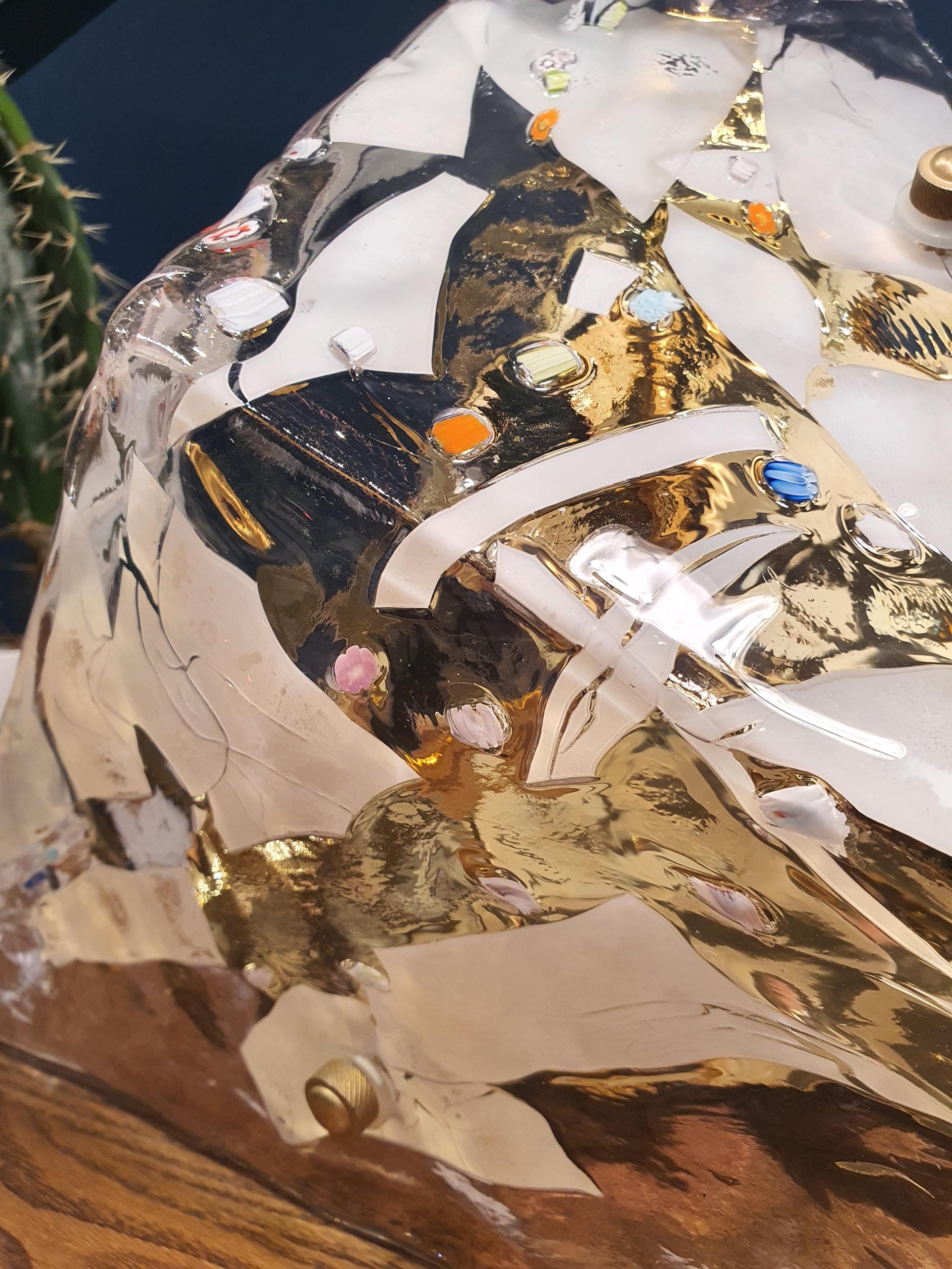 Vintage Murano Glass Triangle Lamp: Retro Home Decor
