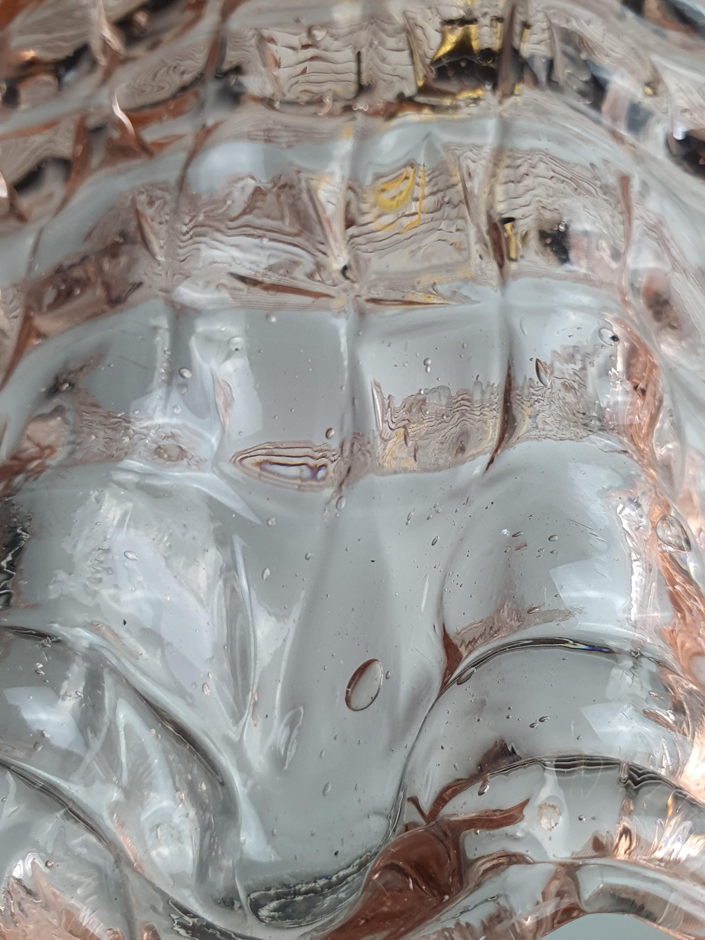 Barovier & Toso Attributed Murano Glass Pink Fazzoletto Pendant Light