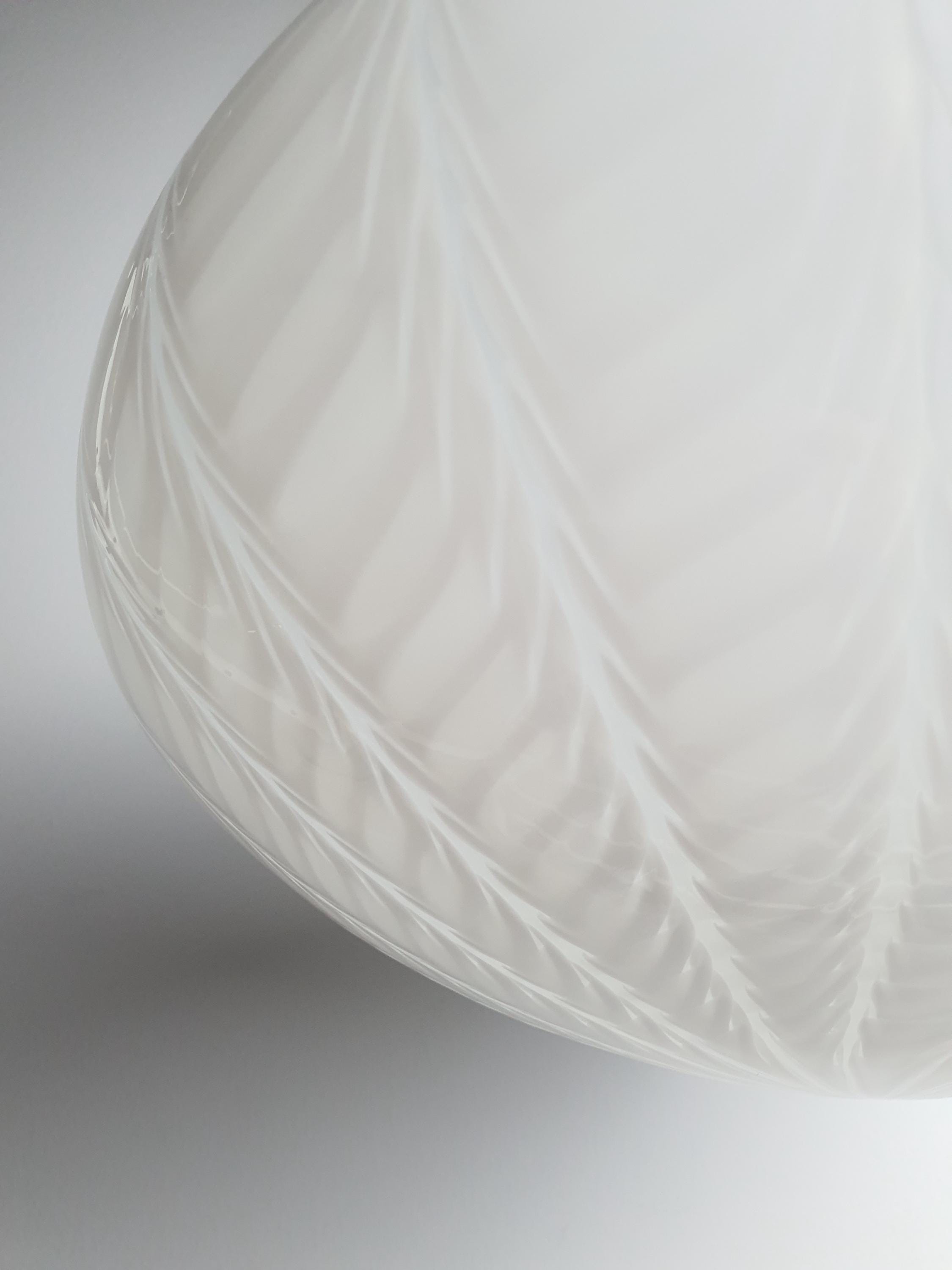 Murano Glass Wave Globe Pendant Light: Handcrafted MCM Scandinavian Decor