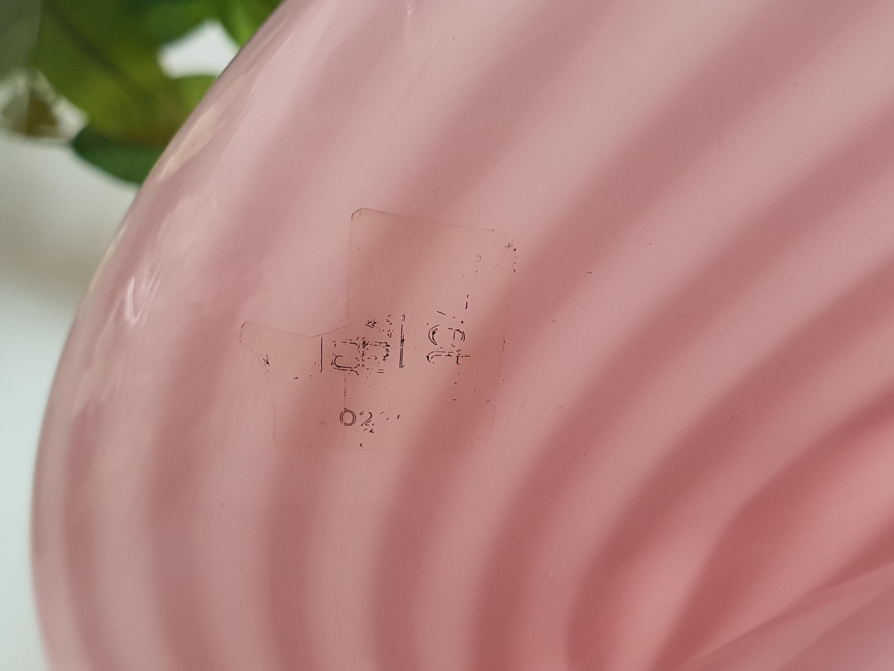 Candy Pink Swirl Murano Glass Lamp: Handcrafted Retro Accent Light
