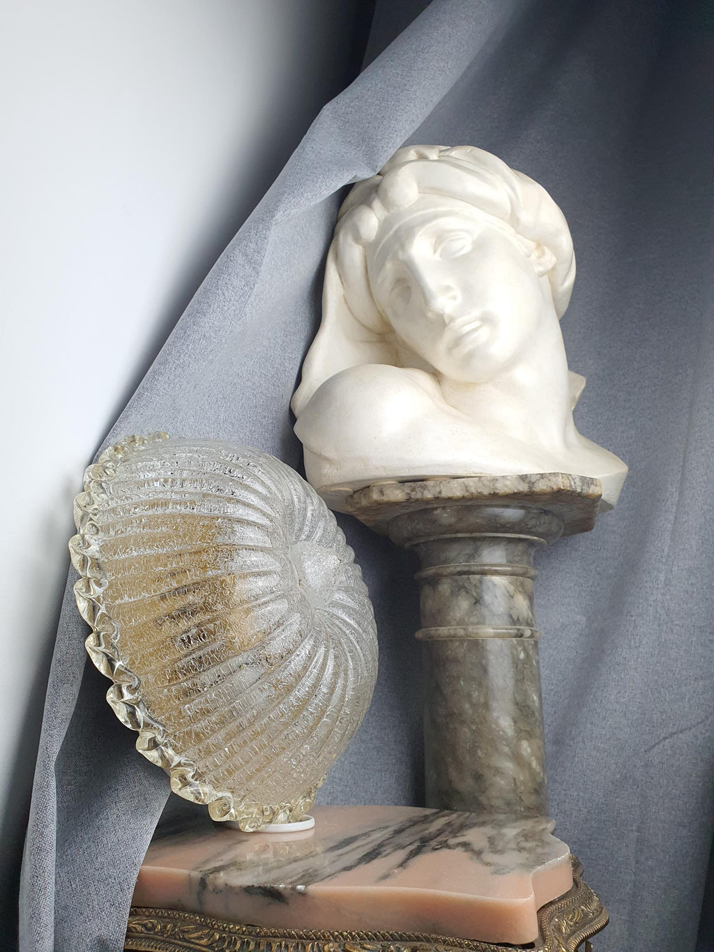 Vintage Murano glass flush mount in Hollywood Regency style
