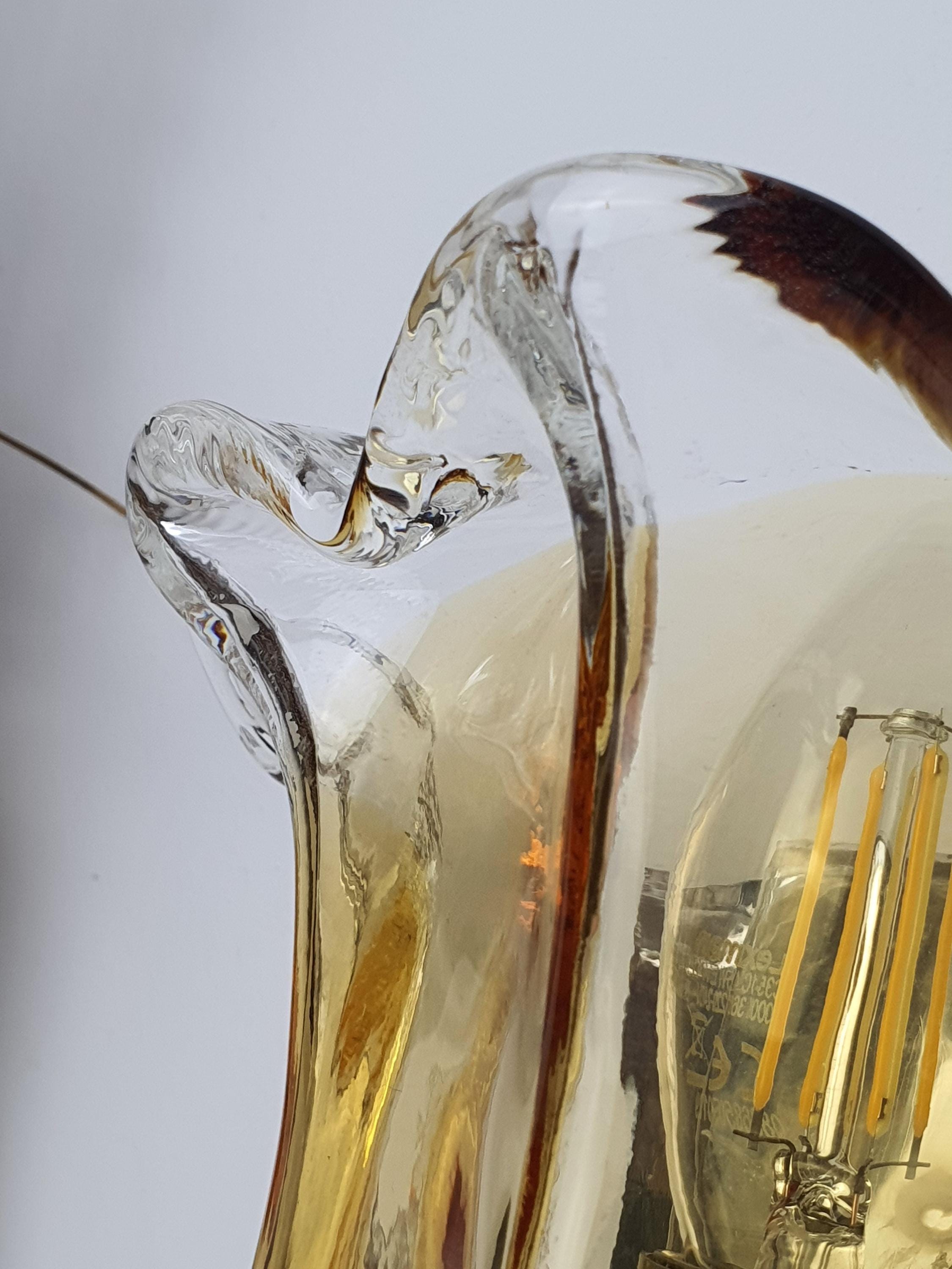 La Murrina Murano Glass Caramel Wall Sconce Tulip Clear Chrome