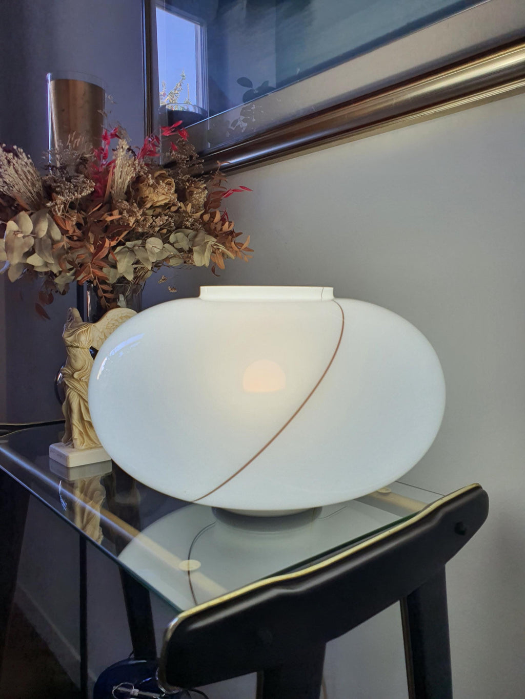 Midcentury Murano Glass Desk Lamp: Italian MCM Bedside Light