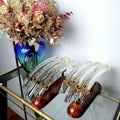 Vintage-spanische Kristallwandleuchten mit goldener Basis, Mid-Century-Modern-Hollywood-Regency-Wandleuchten