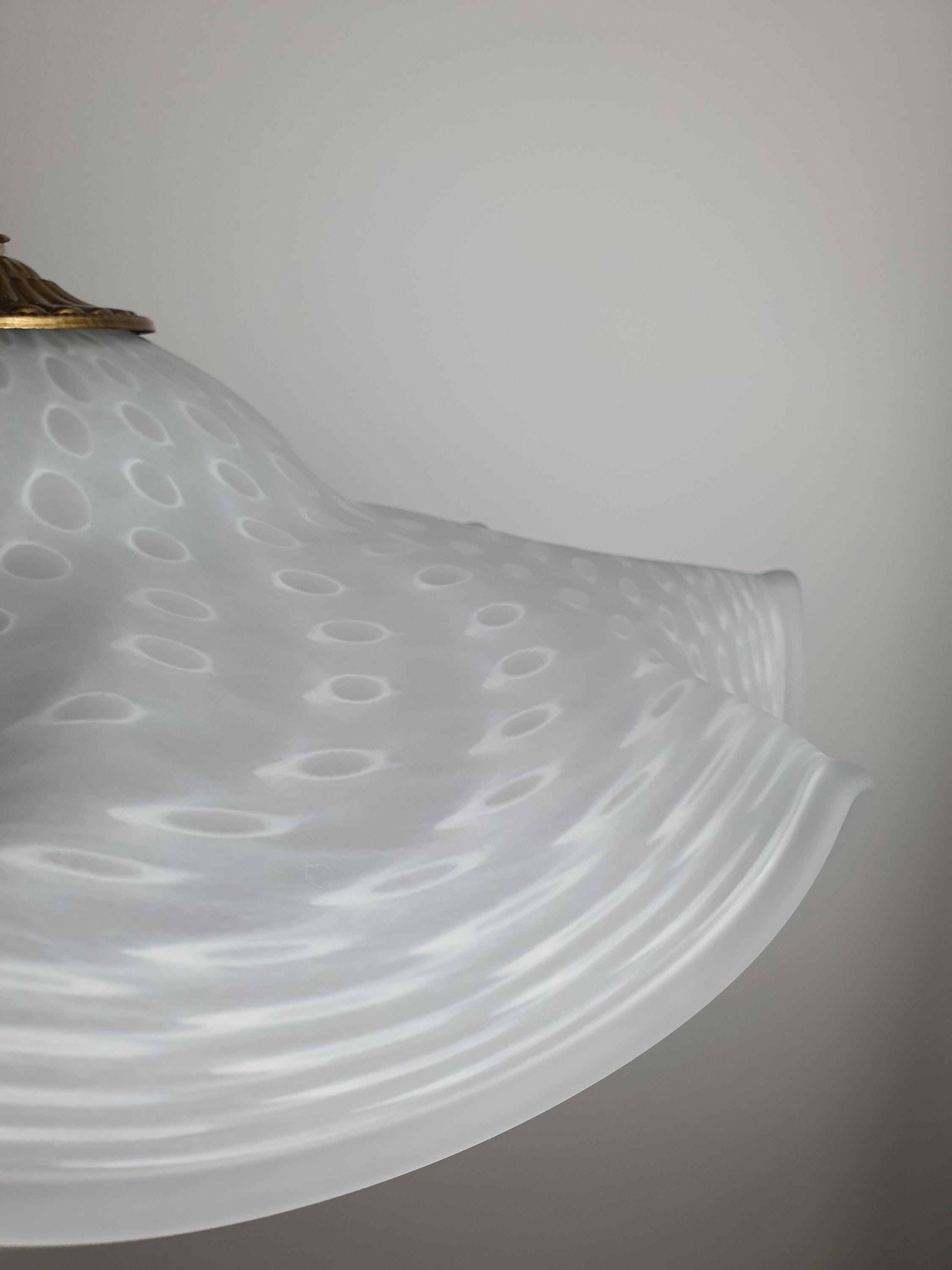 Murano glass fazzoletto pendant — flowing handkerchief shade, gold-toned base detail