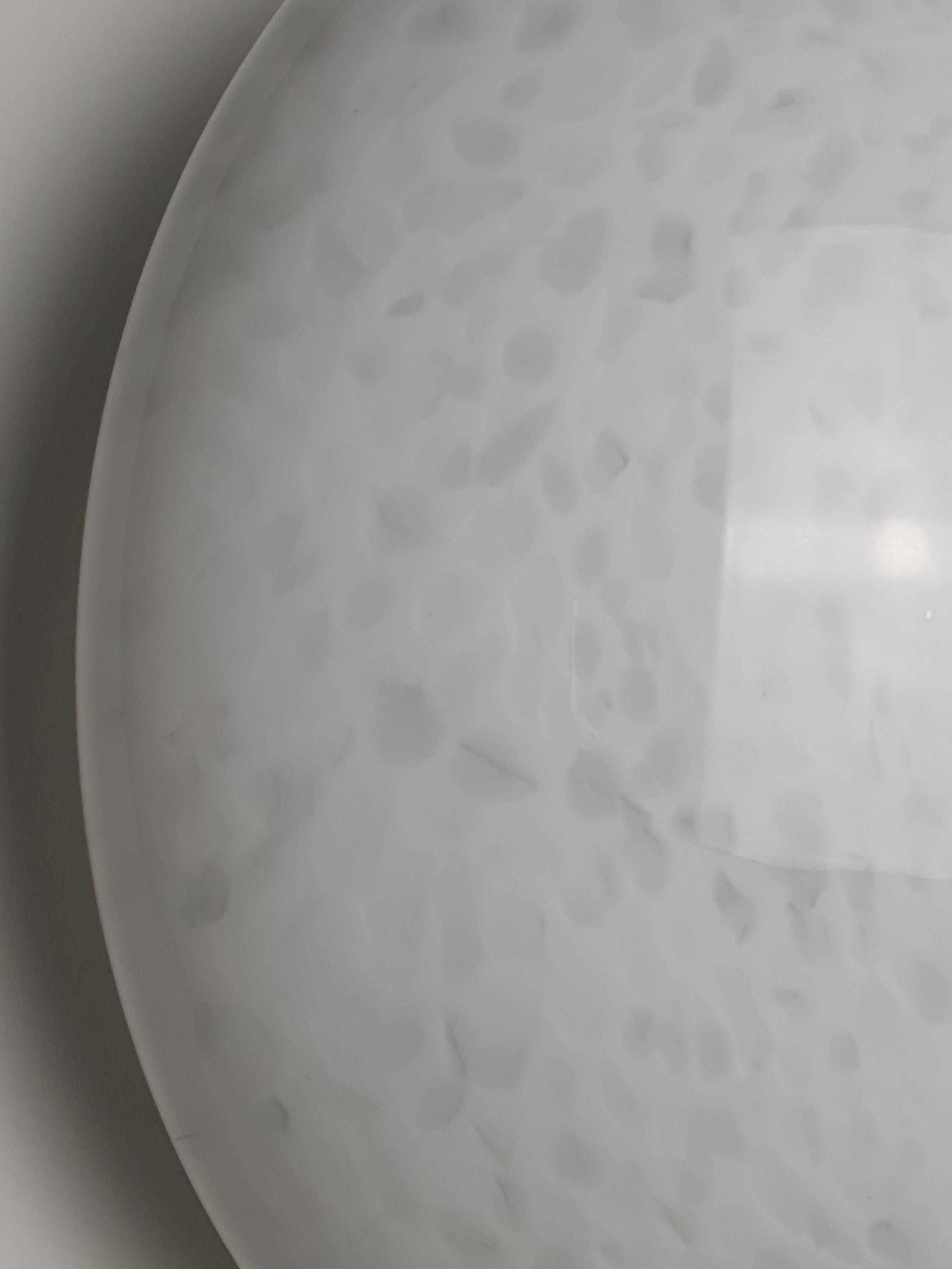 Vintage Murano glass moonstone white spotted flush mount ceiling or wall light