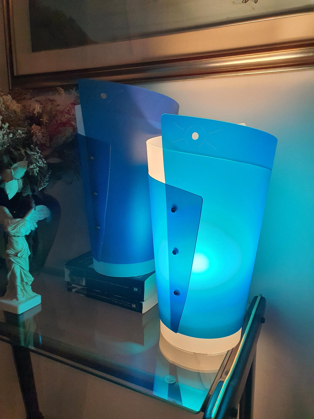 Pair of Blue Energy Light Table Lamps | Samuel Parker for Slamp, 1980s Italian Design