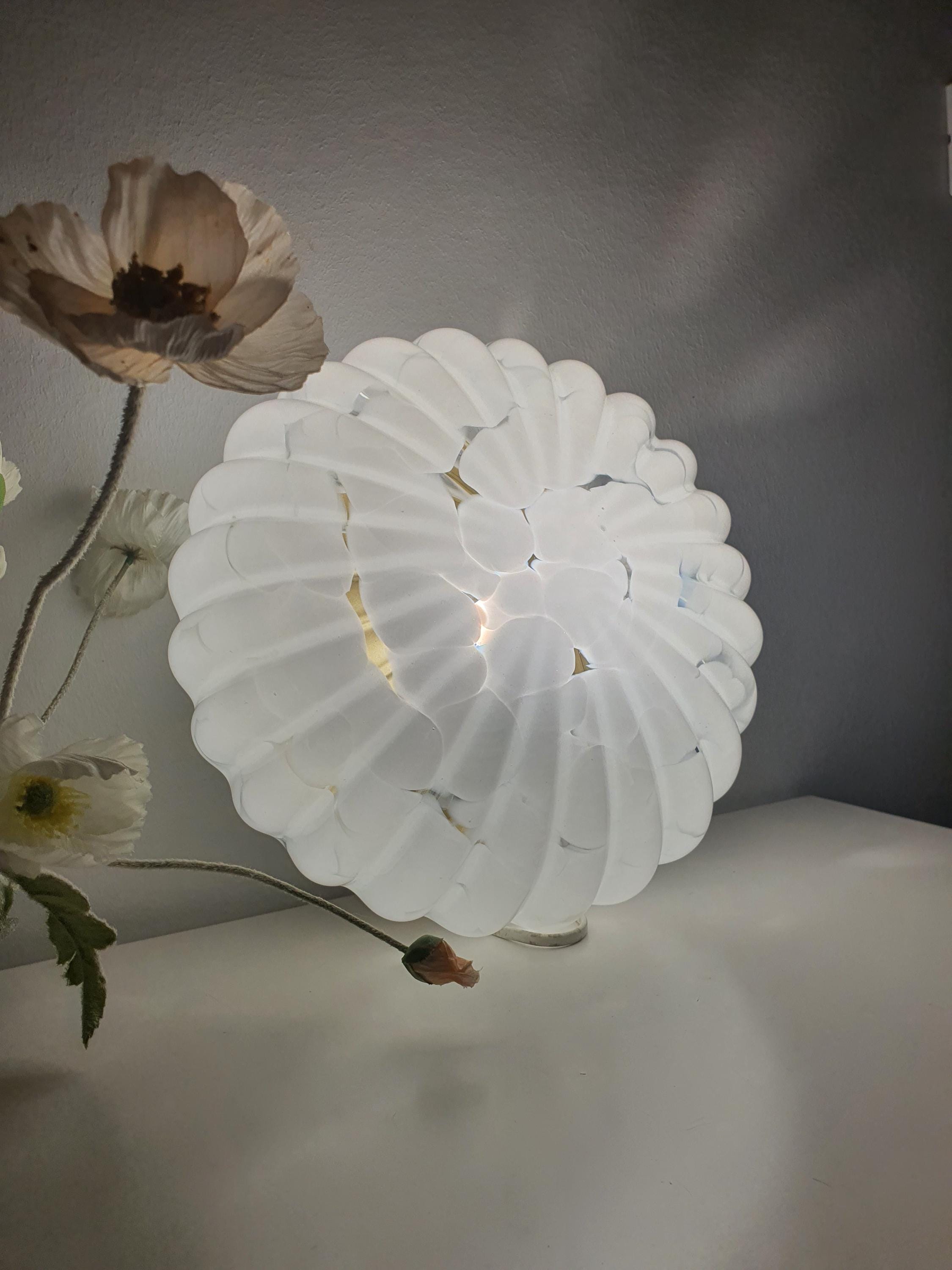 Vintage Spotted Glass Flower Shape Flush Mount Light