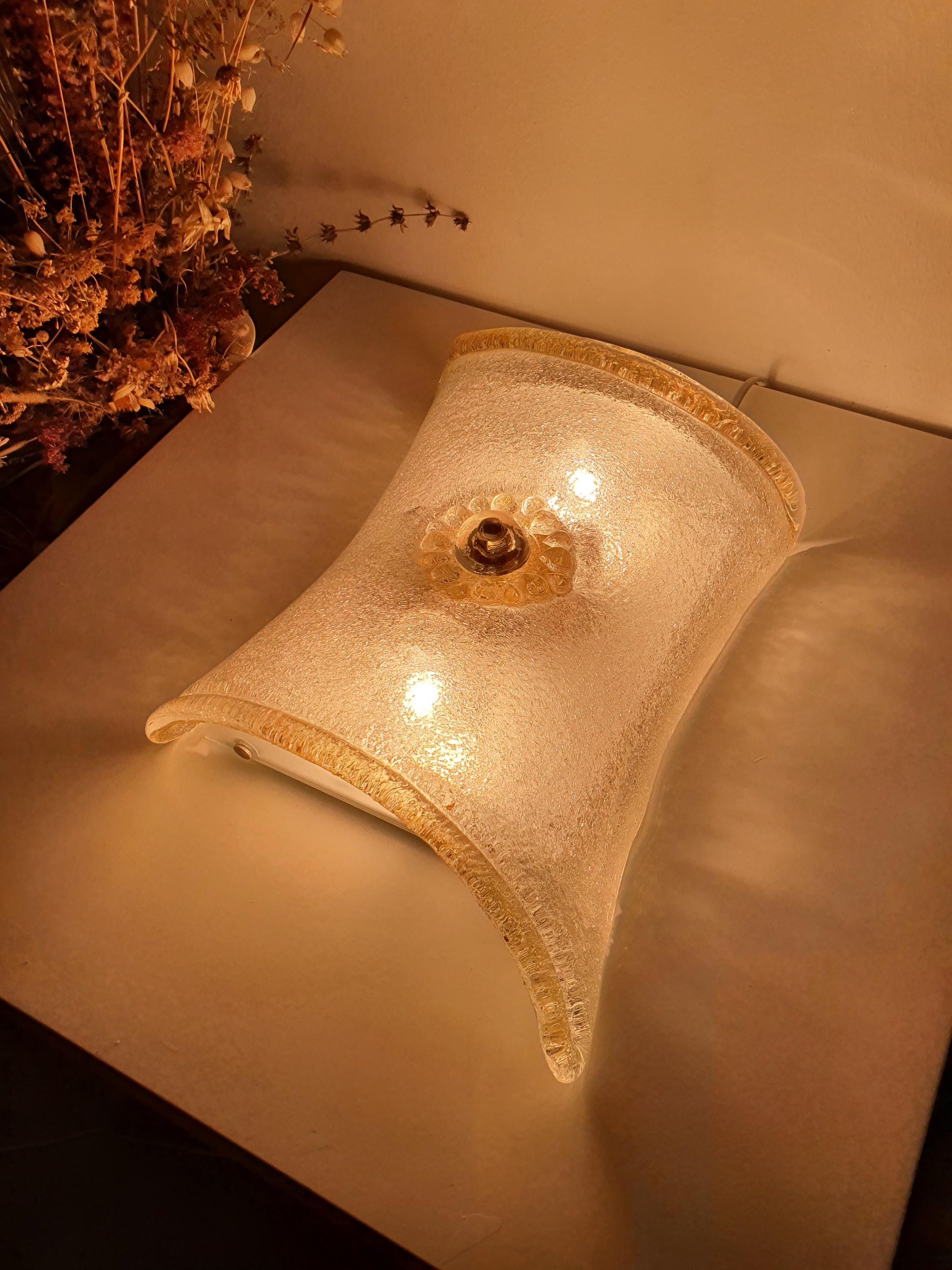 Murano Floral Flush Mount Light: Hand-Crafted Venice Glass
