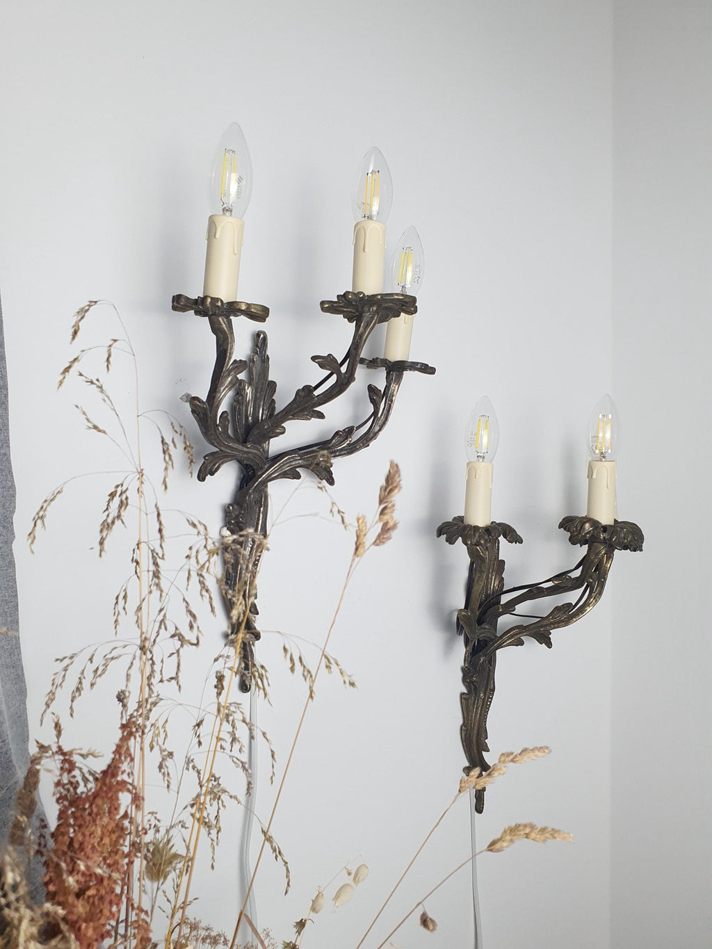 Handcrafted Gothic sconce — minor wear consistent with age, very good vintage condition