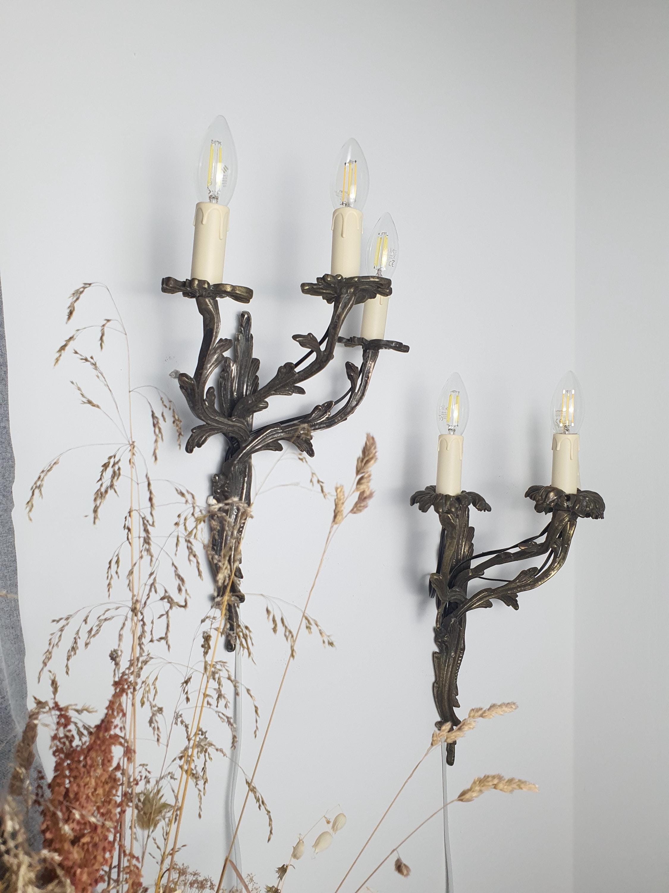 Handcrafted Gothic sconce — minor wear consistent with age, very good vintage condition