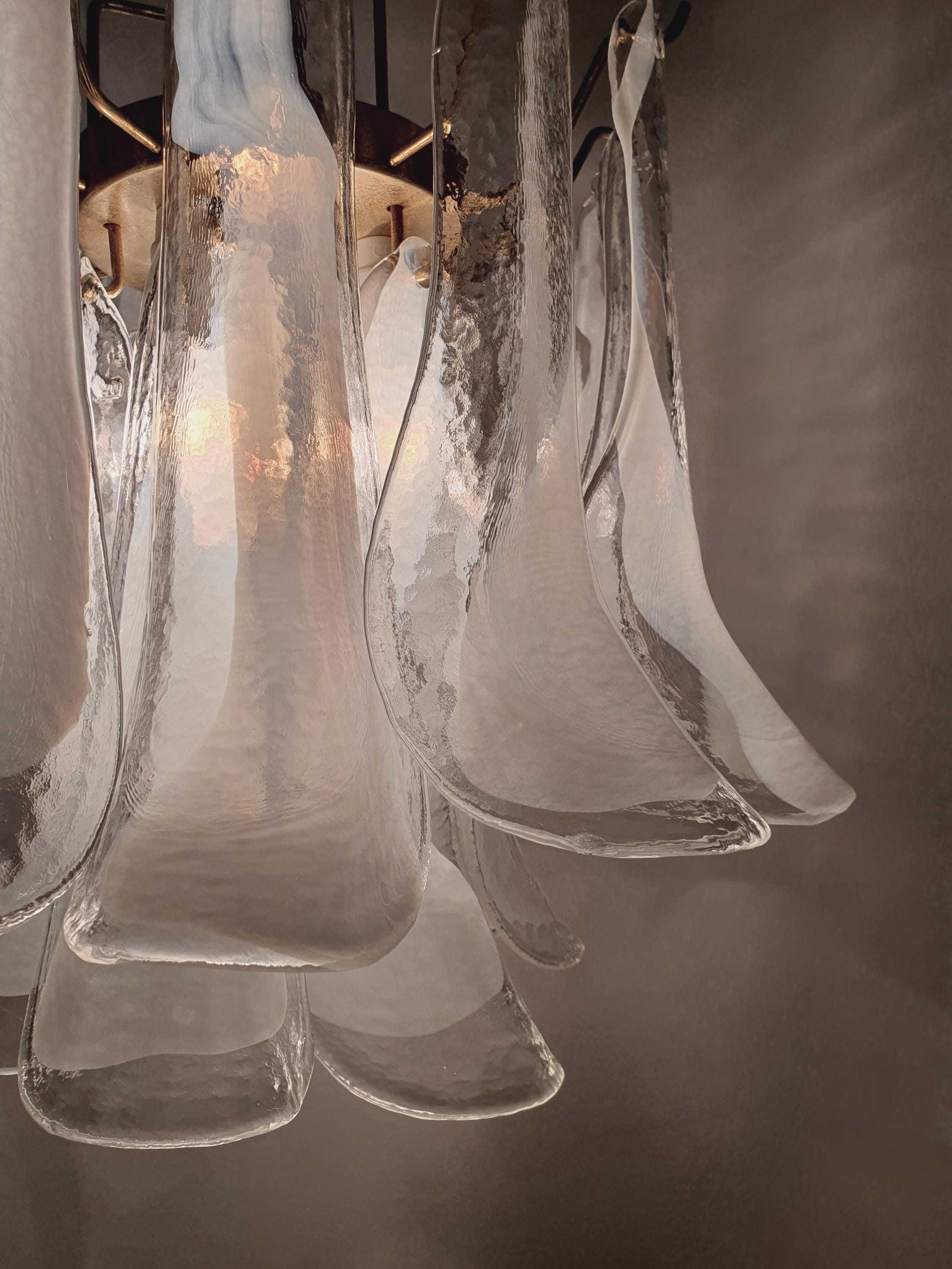 La Murrina White Petals Chandelier | Vintage Handblown Murano Glass | Italian Mid-Century Hollywood Regency