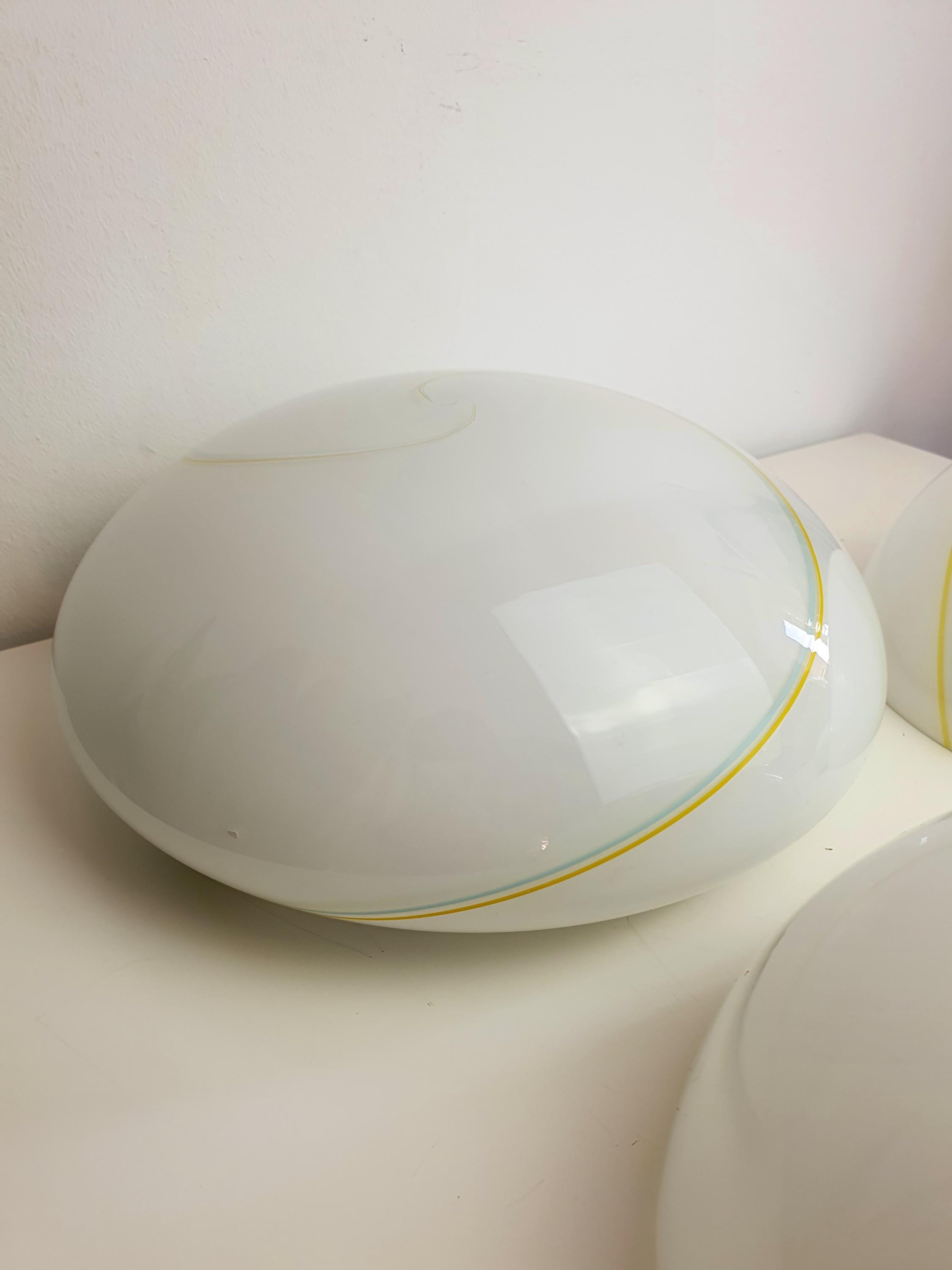 Murano Glass Lighting Set (3 Pieces) | Mid-Century Modern Sconces & Flush Mount | Italian Hand-Blown Vintage Light Trio