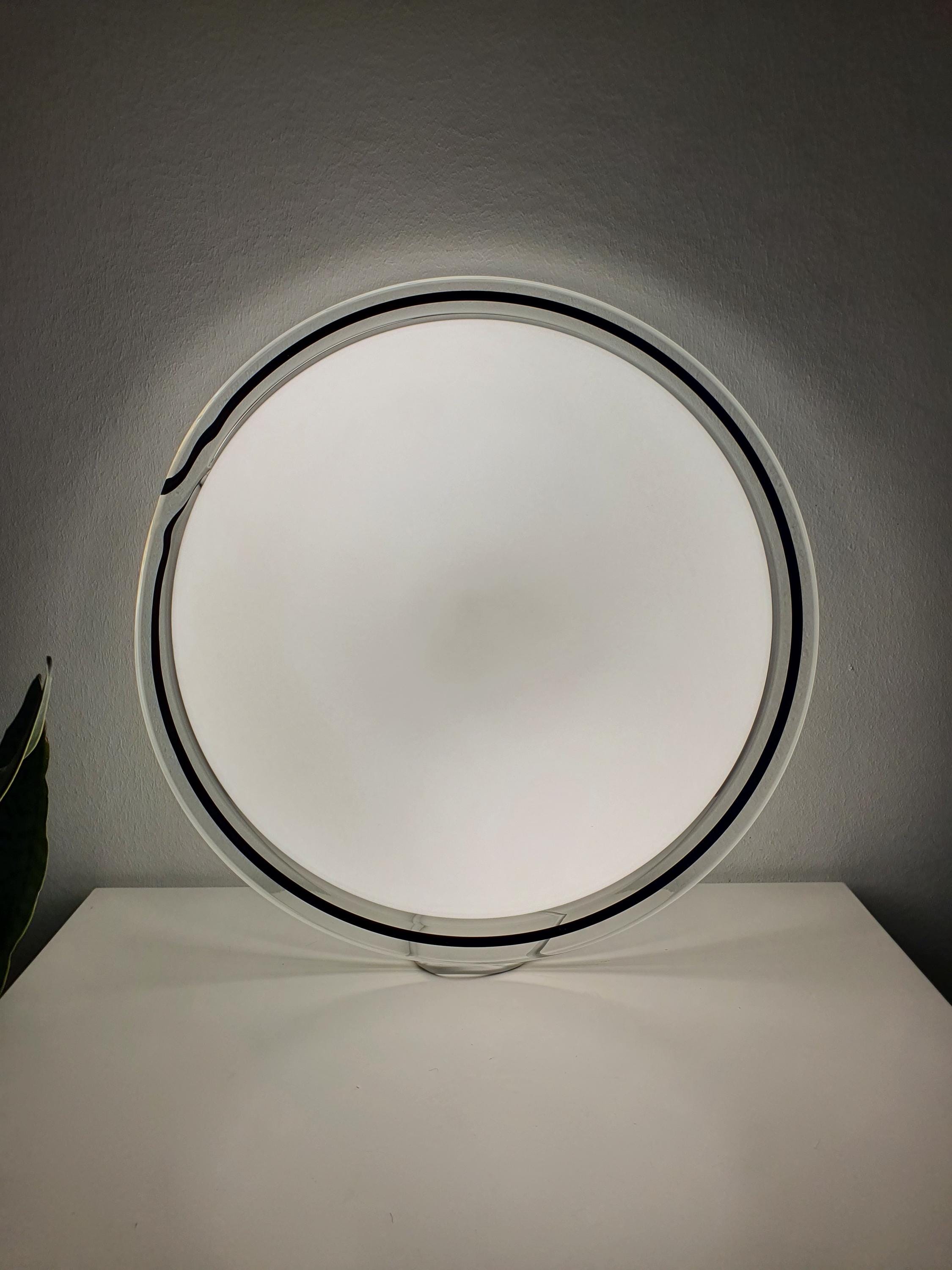 Murano Glass Flush Mount Light: Mid-Century Italian Ceiling/Wall Lamp