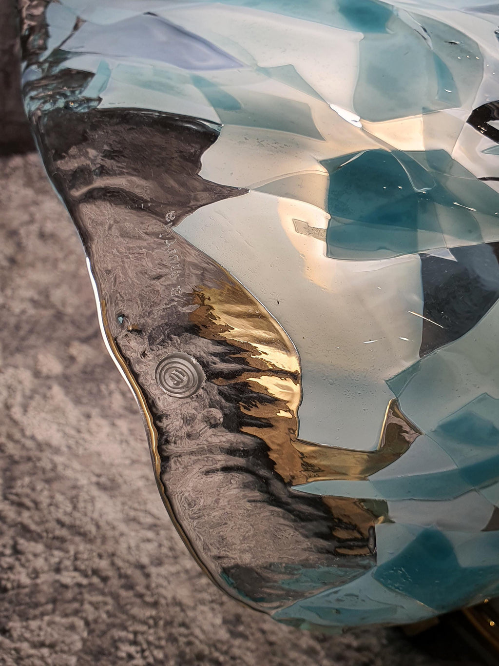 Paar Vintage La-Murrina-Wandleuchten aus Muranoglas – Tiffany-Farbiges Organisches Blumendesign mit Goldener Basis