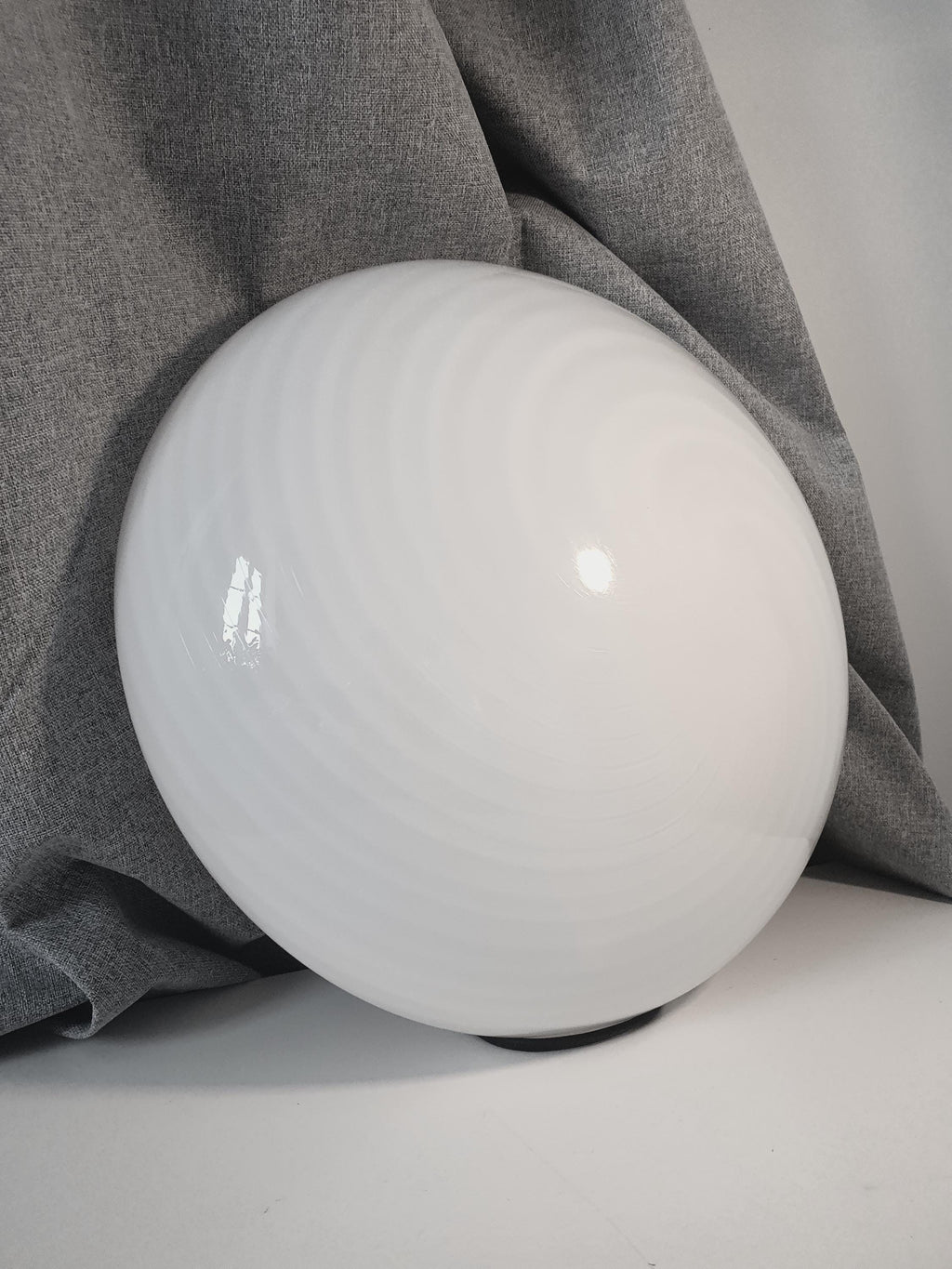 Vintage Murano Glass Swirl Lamp: 1980s MCM Flush Mount Light