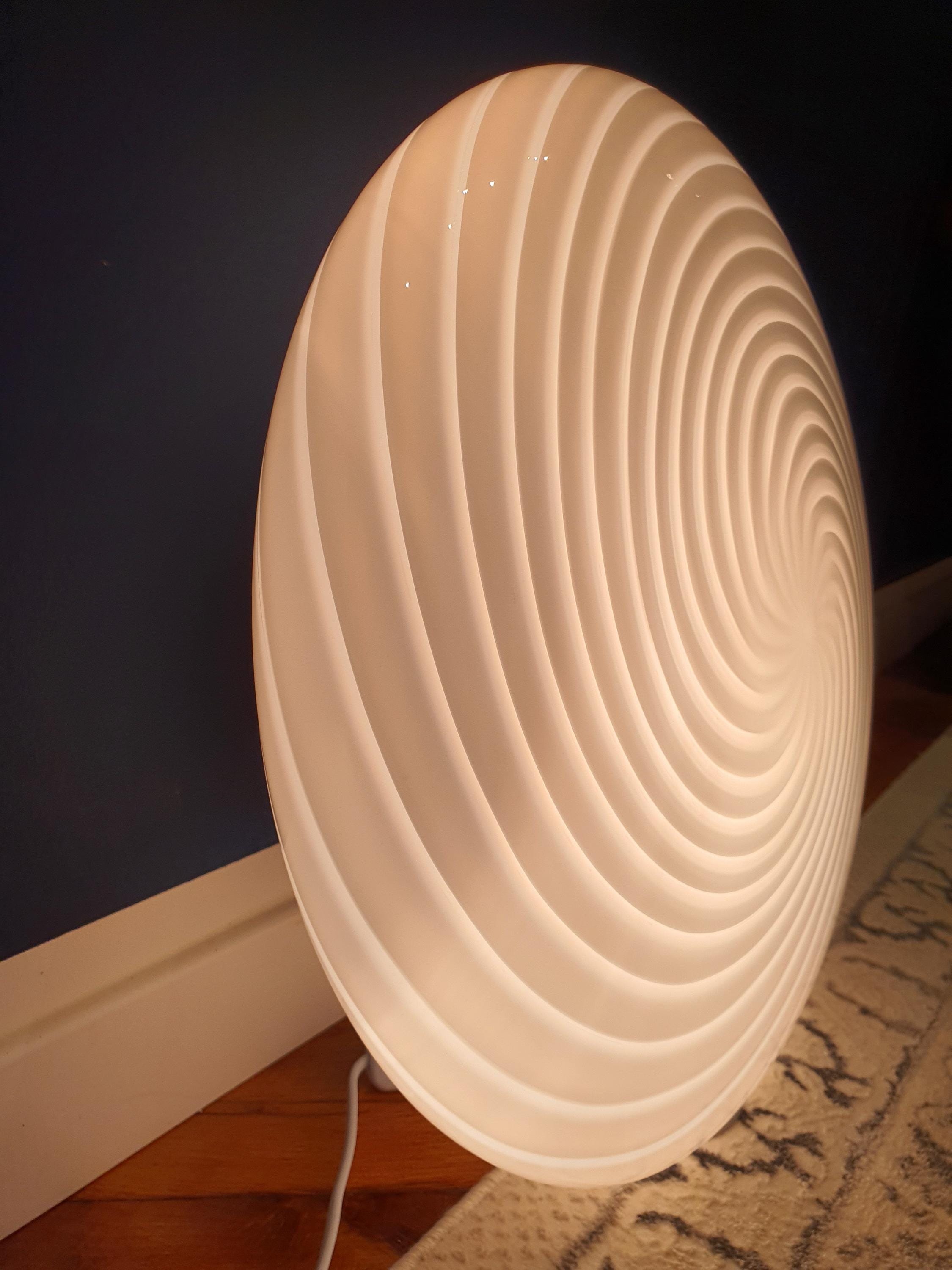 De Majo Murano Glass Flush Mount Light: Vintage White Swirl