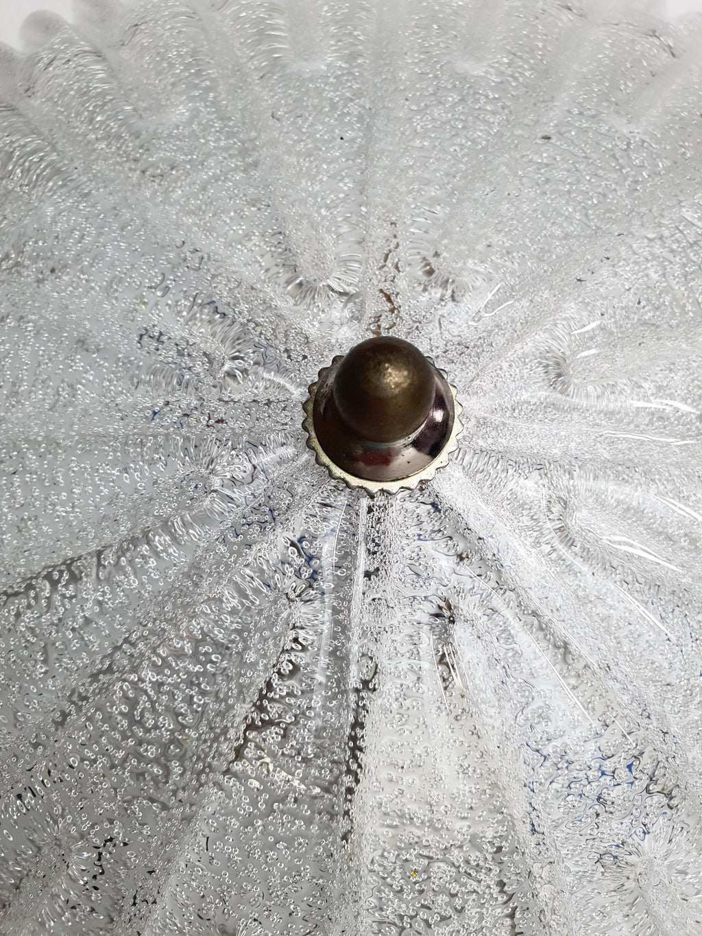 Friul Luce Vintage Floral Shell Flush Mount Light | Frosted Murano Glass Venetian Fixture