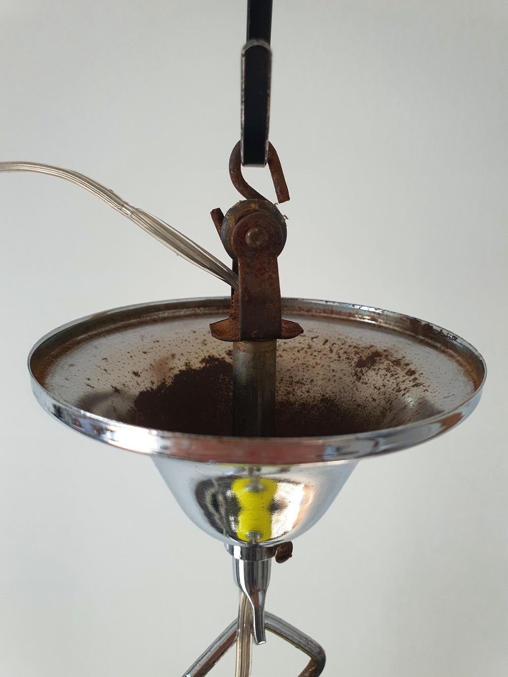 Vintage Italian Midcentury Yellow Kitchen Pendant Light Handcrafted Glass