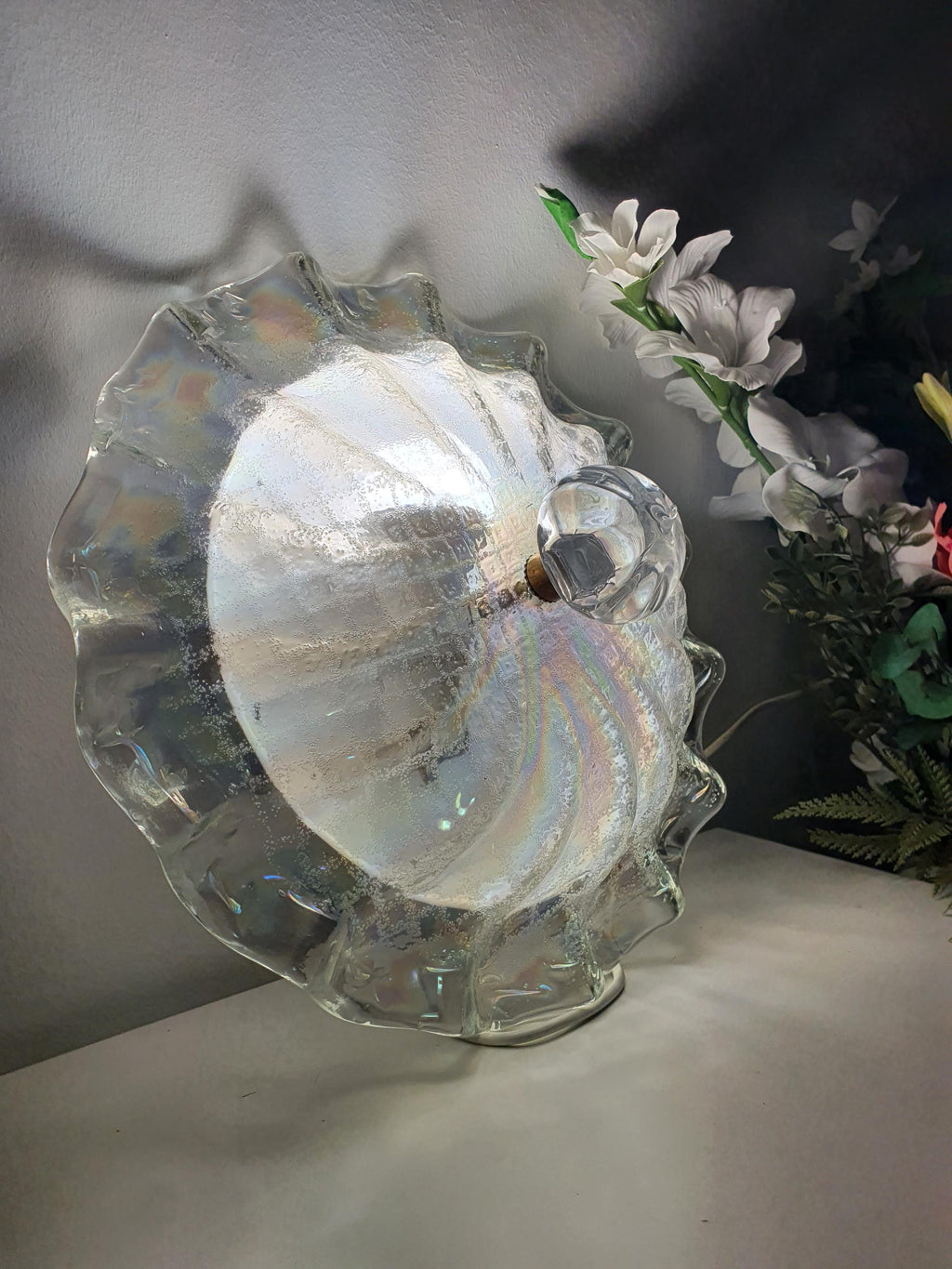 Vintage Murano ceiling light with organic Art Nouveau-inspired curves

