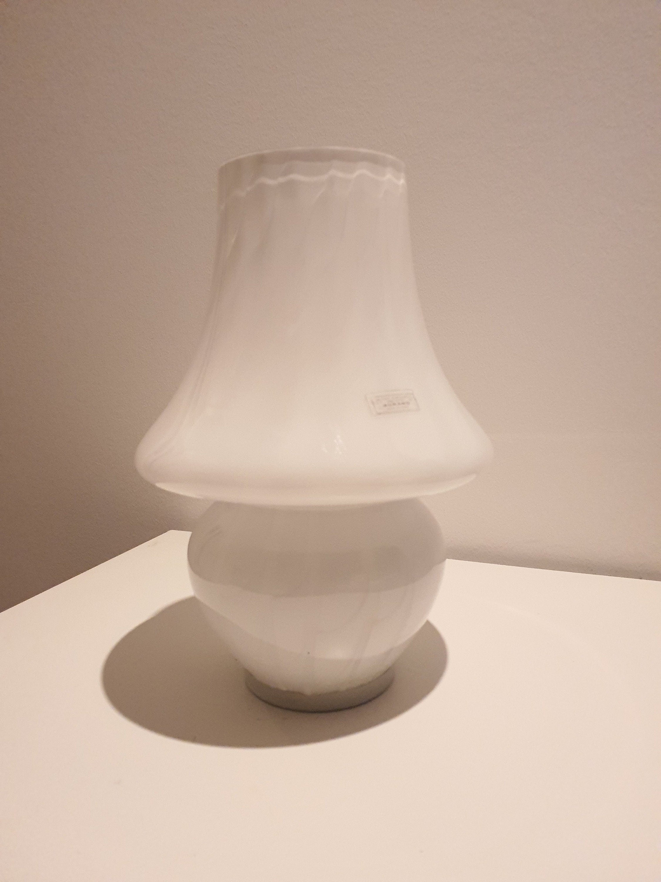 Vintage Murano Glass Mushroom Lamp: 1970s Italian Mid-Century Modern