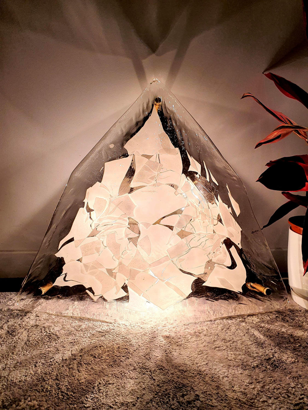 La Murrina Murano Glass Flush Mount Light: Art Nouveau Triangle Design