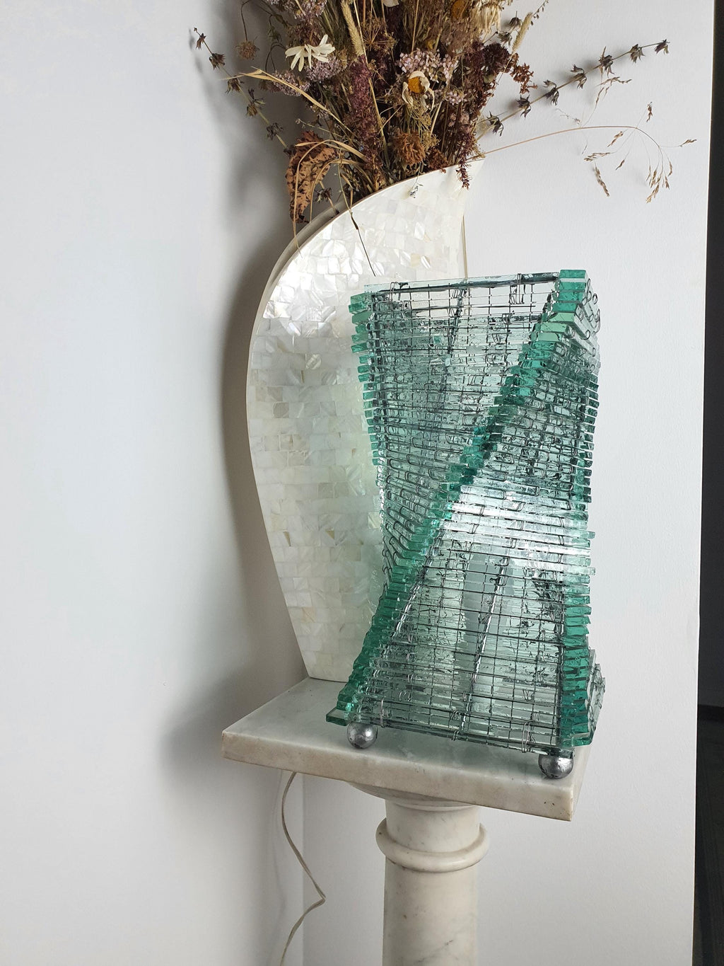 Mosaic Bottle Glass Table Lamp: Handcrafted Retro Twist Design