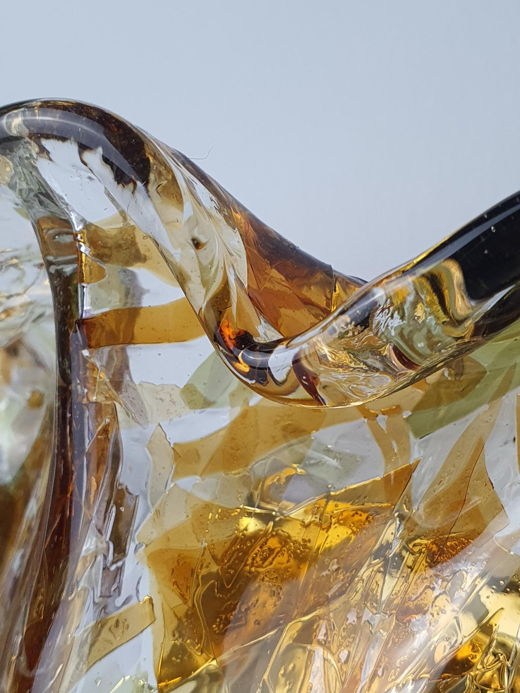Amber-orange and violet tones in a vintage La Murrina glass sconce
