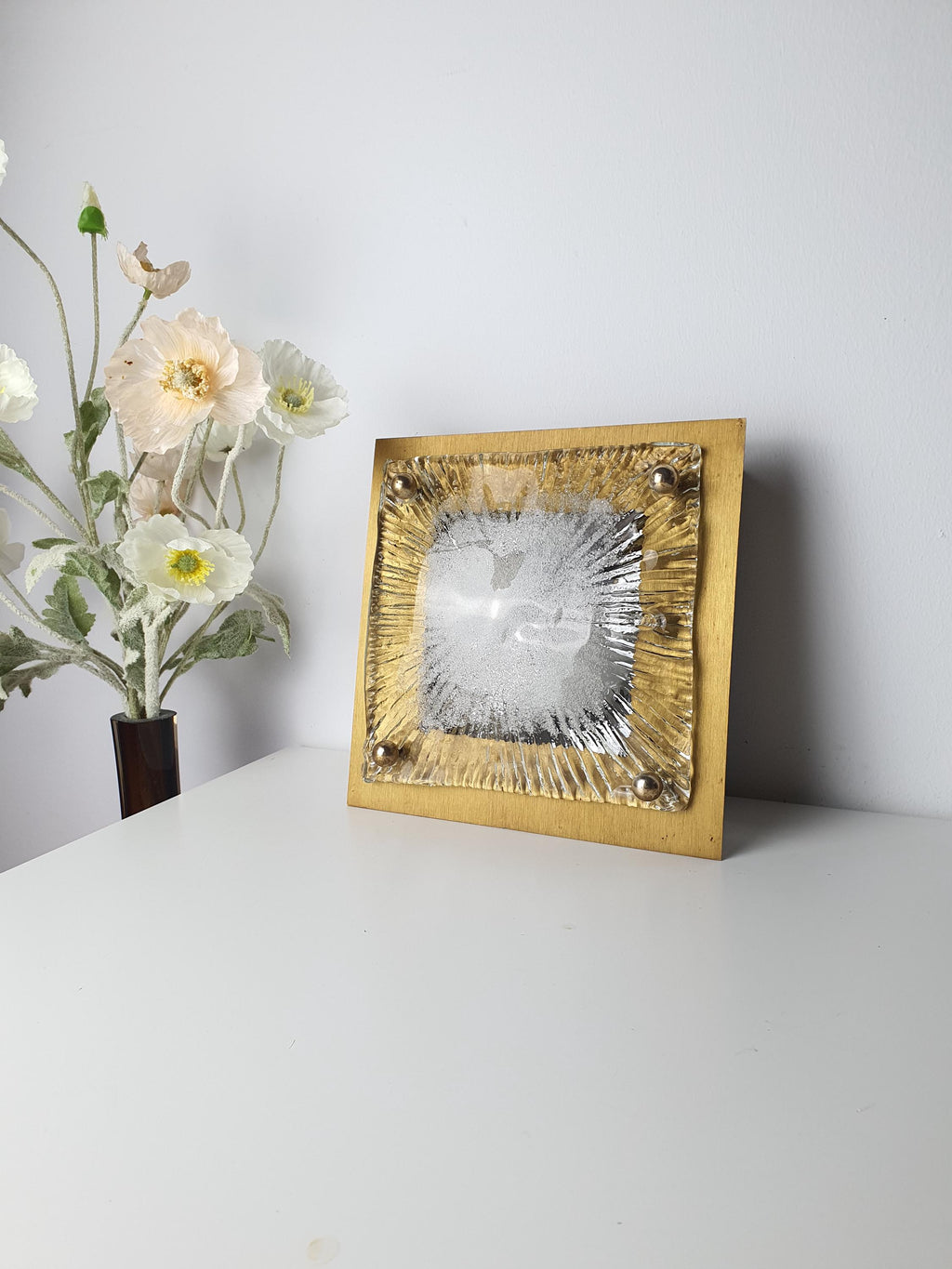 La Murrina Vintage Murano Glass Flush Mount – Handblown Organic Square Ceiling Light