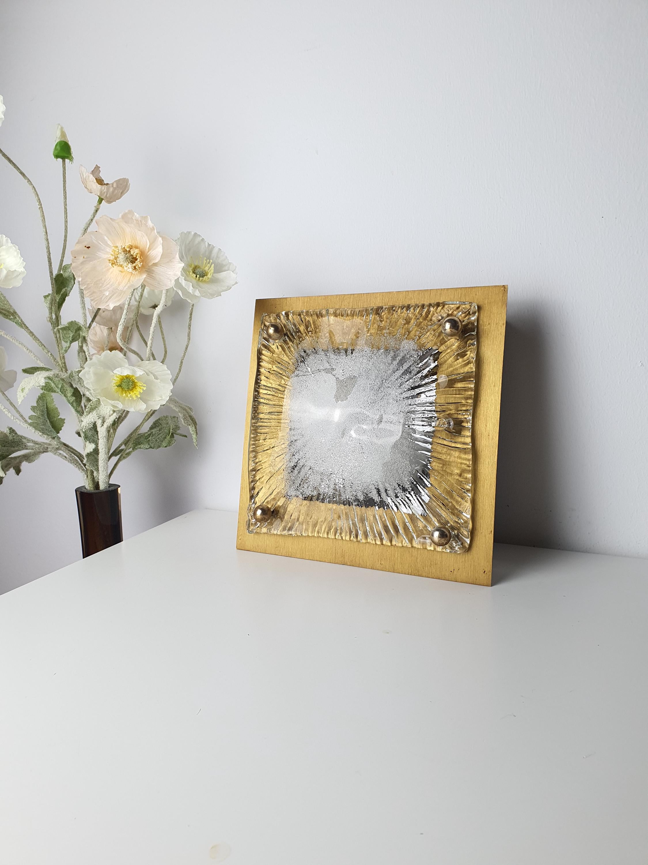 La Murrina Vintage Murano Glass Flush Mount – Handblown Organic Square Ceiling Light