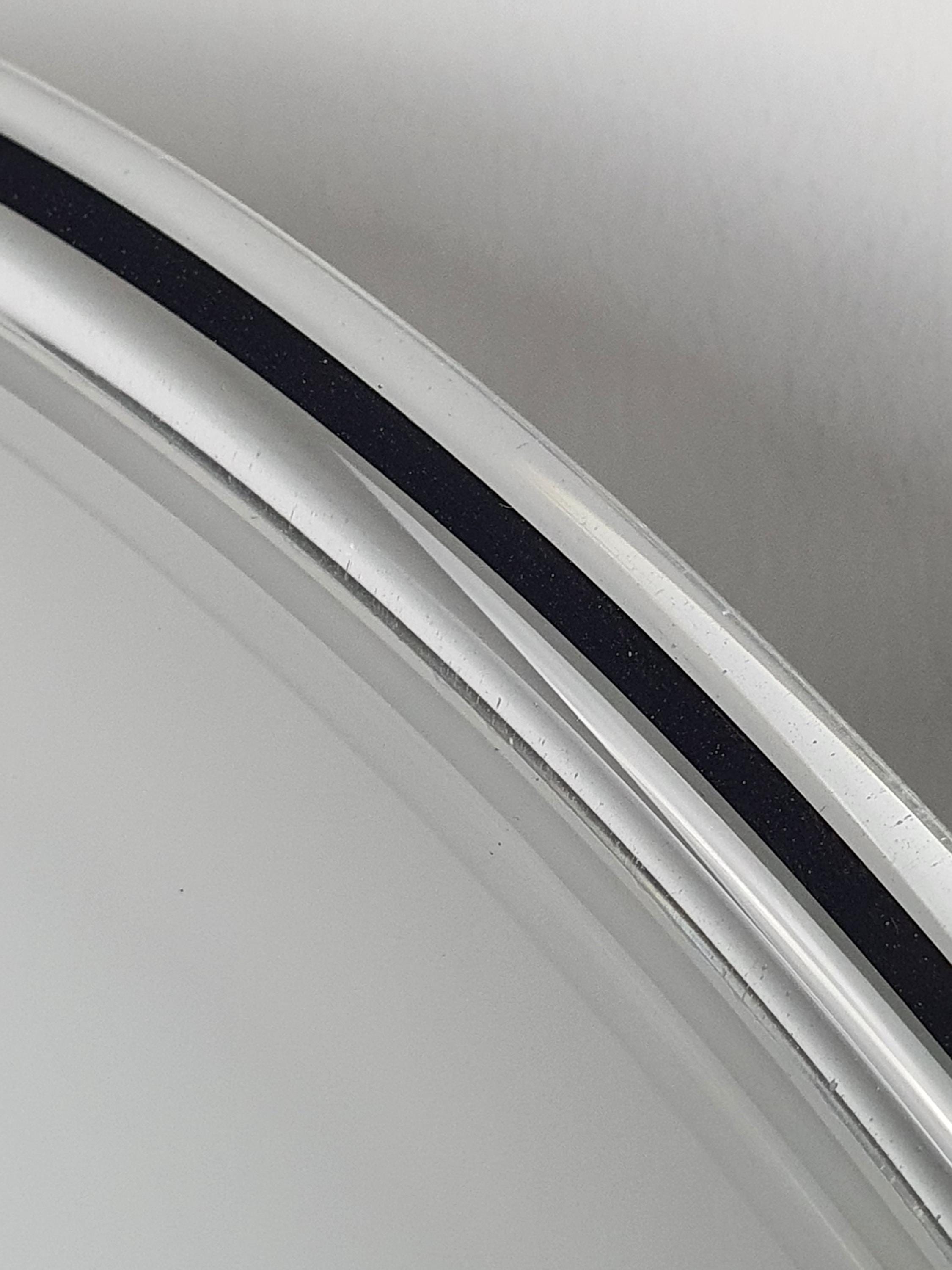 XL Murano Glass Flush Mount Light: Mid-Century Italian White & Black Ceiling Lamp