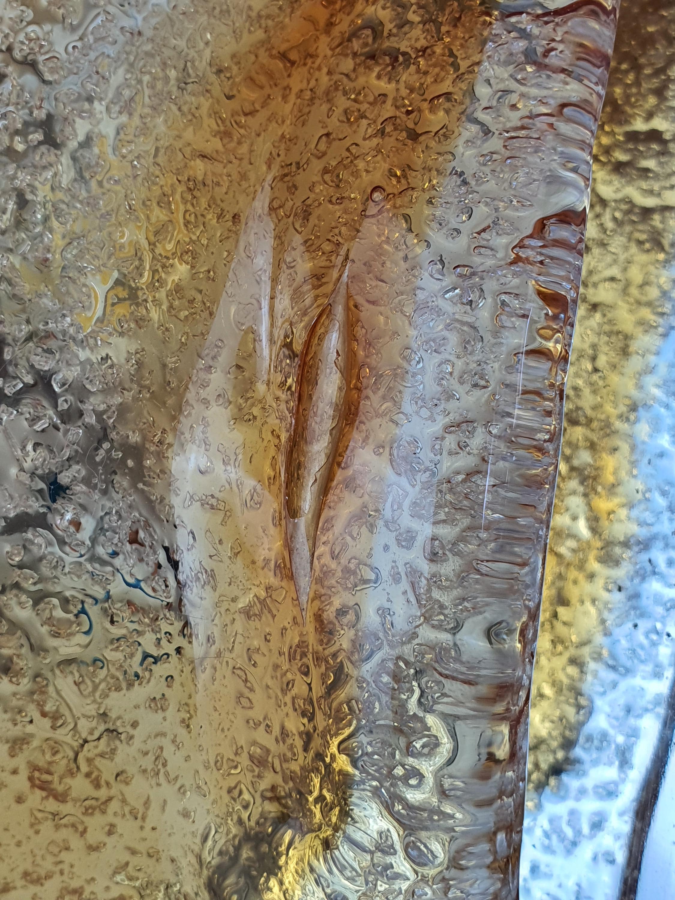 Mazzega Style Murano Glass Amber Spot Square Wall or Ceiling Light