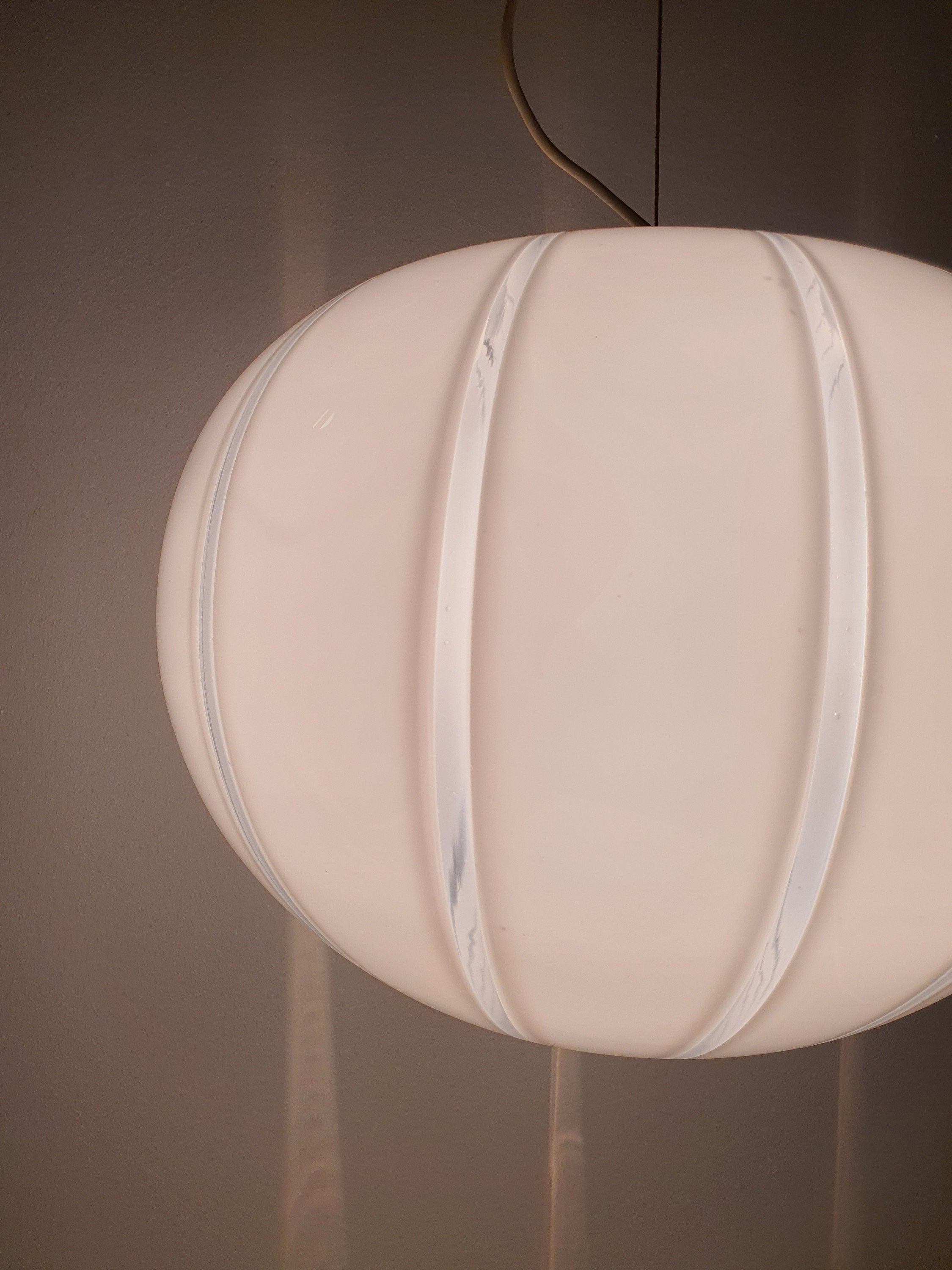 Vintage Murano Glass Swirl Pendant Lamp: Italian MCM Lighting