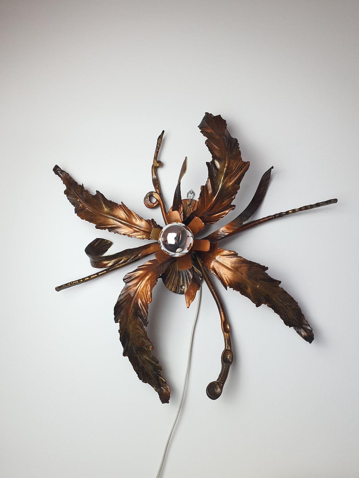 Large botanical light with bohemian and eclectic styling
