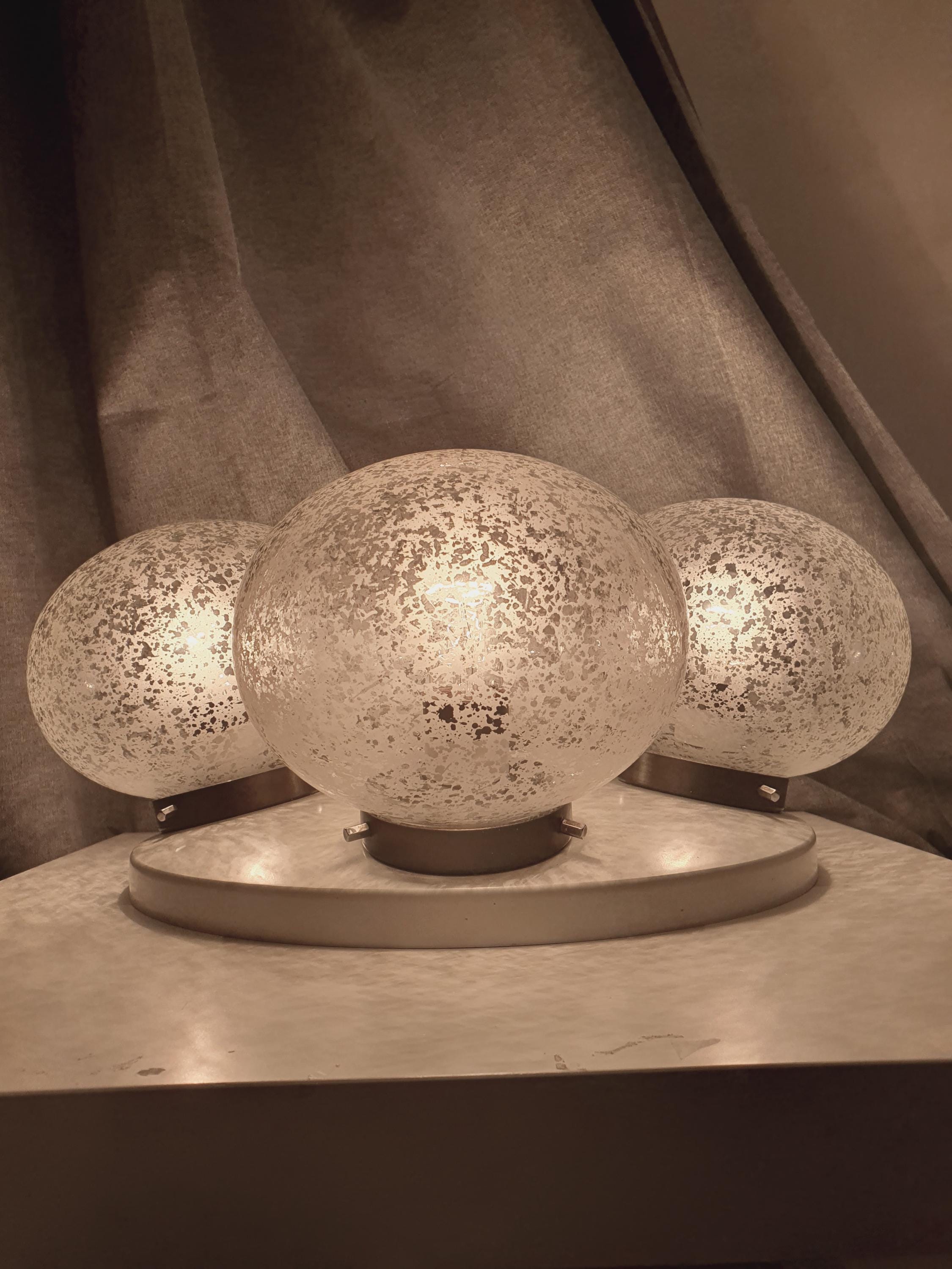 Stilnovo Vintage 4-Globe Flush Mount Light: Italian Mid-Century Modern