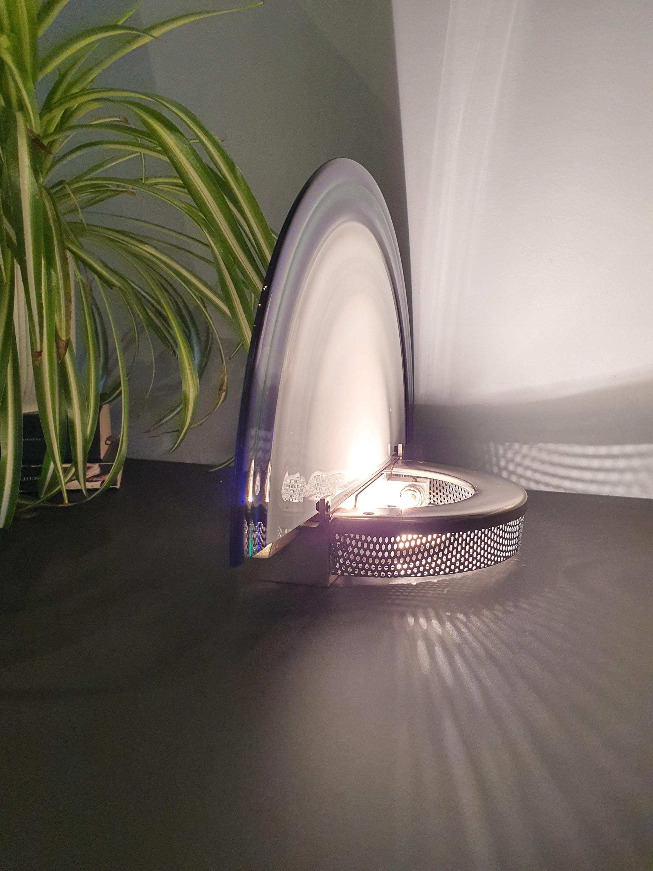 De Majo Murano Glass Sconce: Art Deco Half-Moon Wall Light