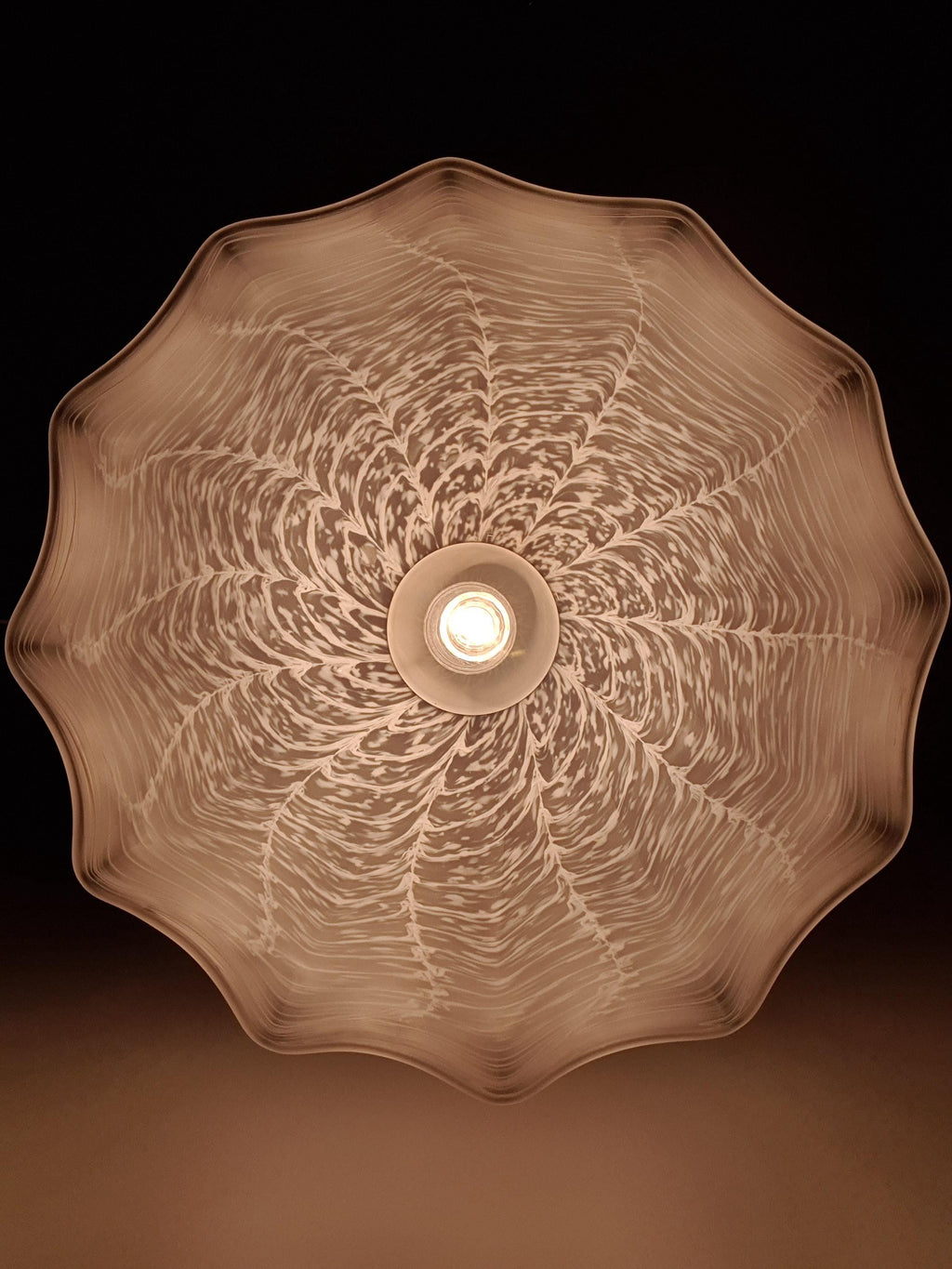 Murano Glass Lily Pendant Light: Italian Vintage Filigree Chandelier