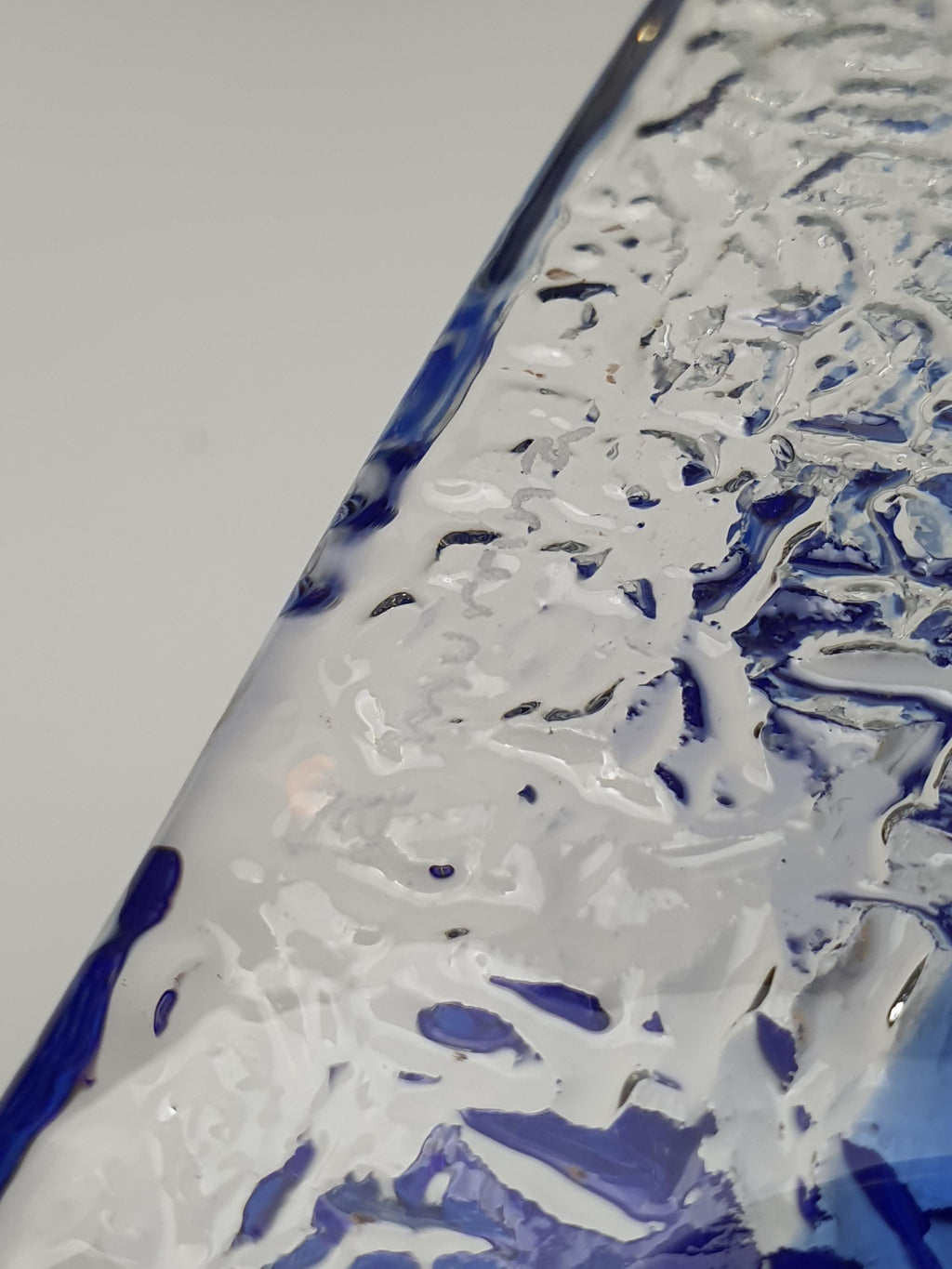 La Murrina blue and clear Murano Glass curved wall or ceiling light fixture