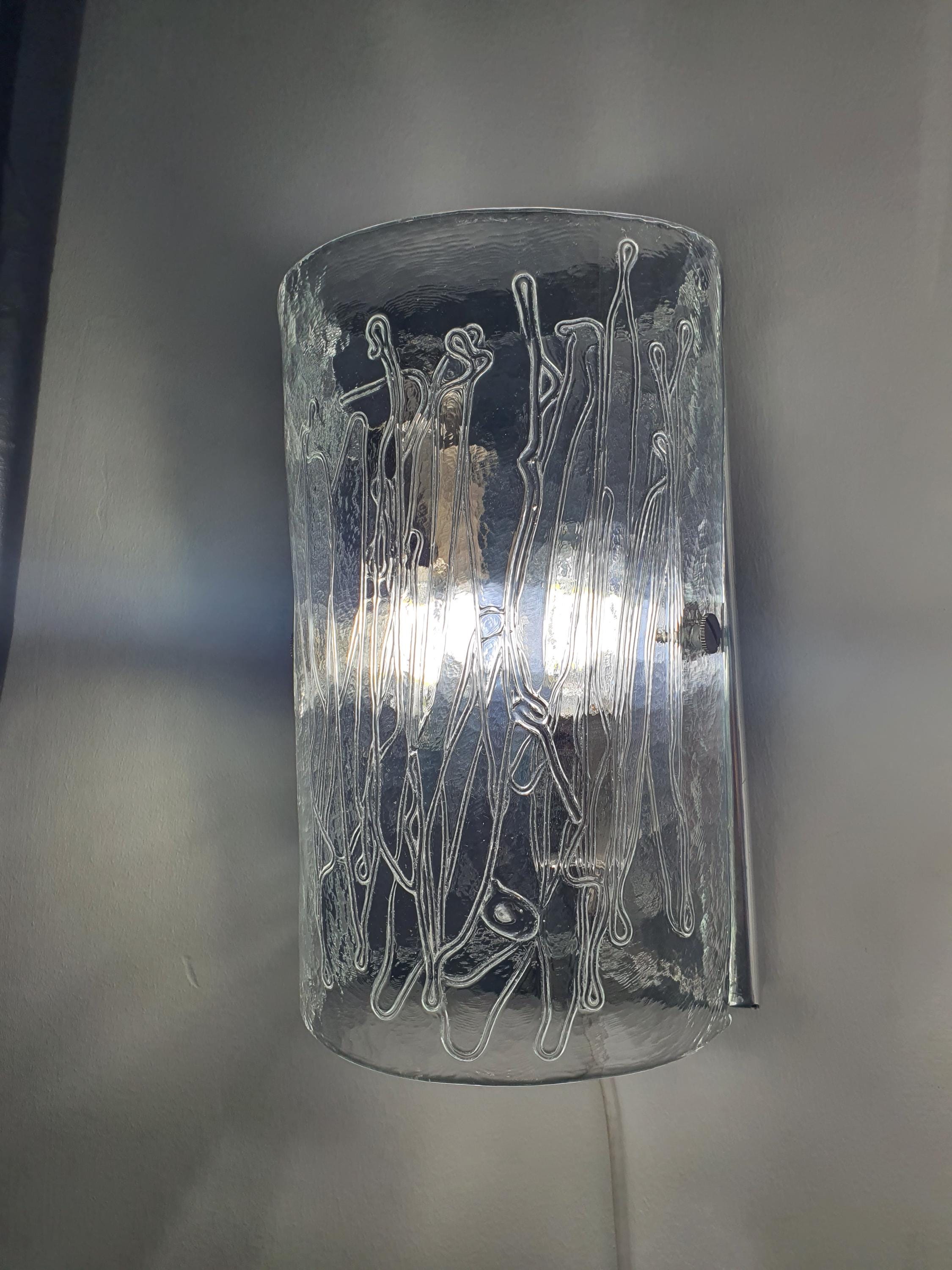 La Murrina 复古穆拉诺透明玻璃弧形壁灯