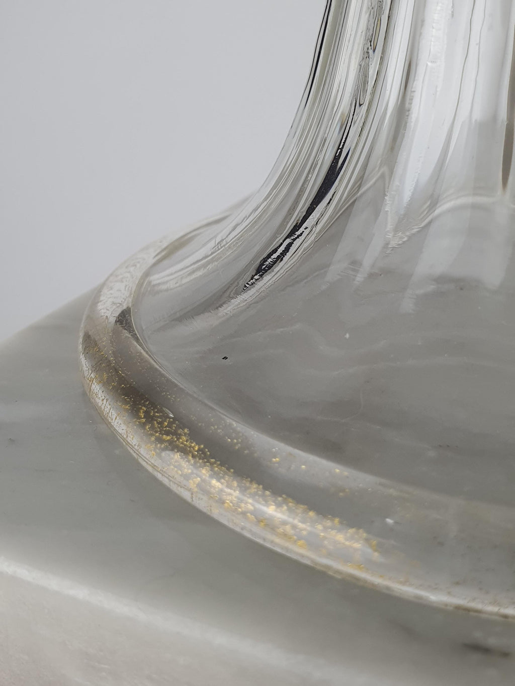 Floral Table Lamp in Vintage Murano Glass | Hand-blown Italian Tulip Light with Gold Powder