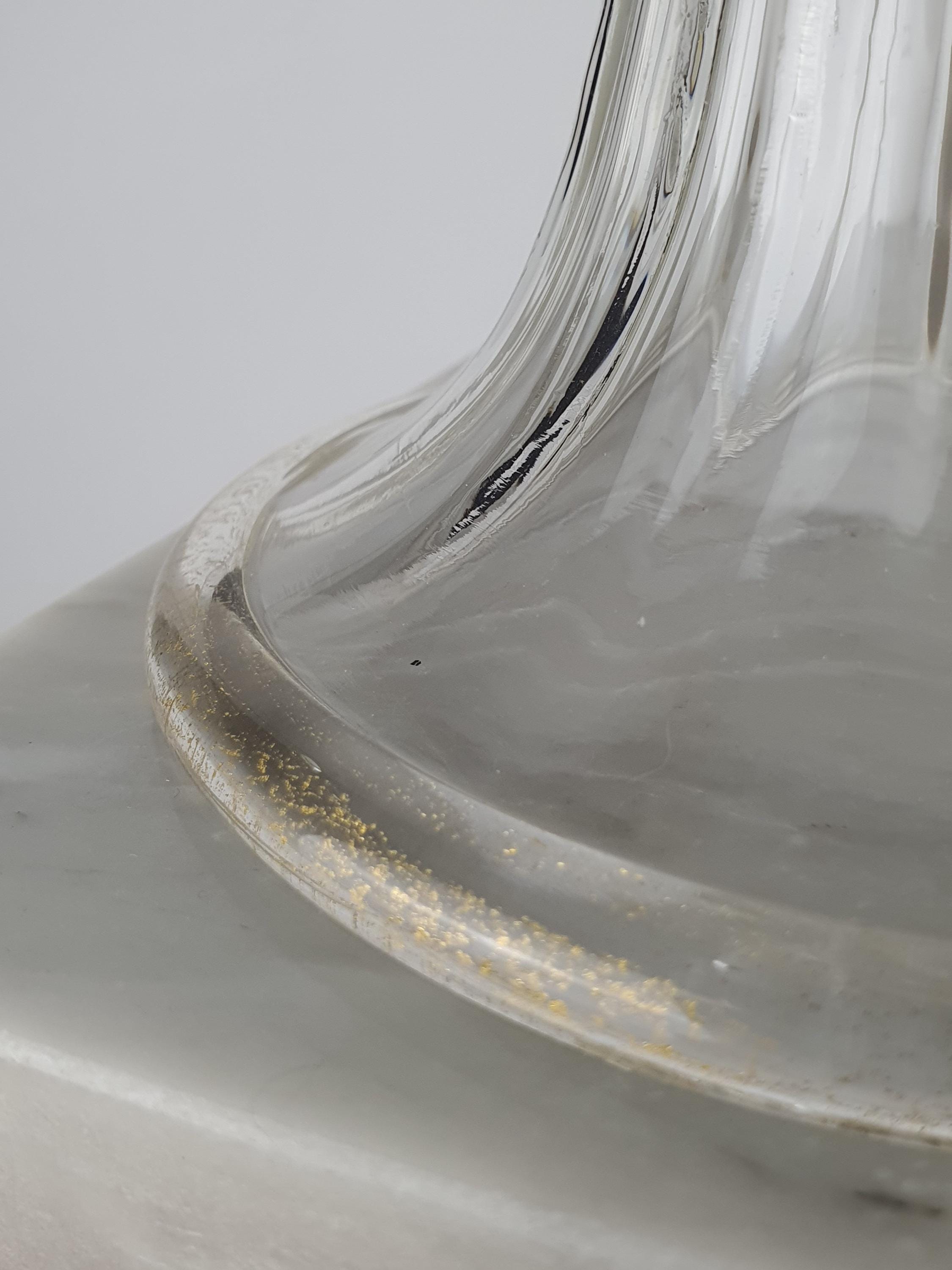 Floral Table Lamp in Vintage Murano Glass | Hand-blown Italian Tulip Light with Gold Powder