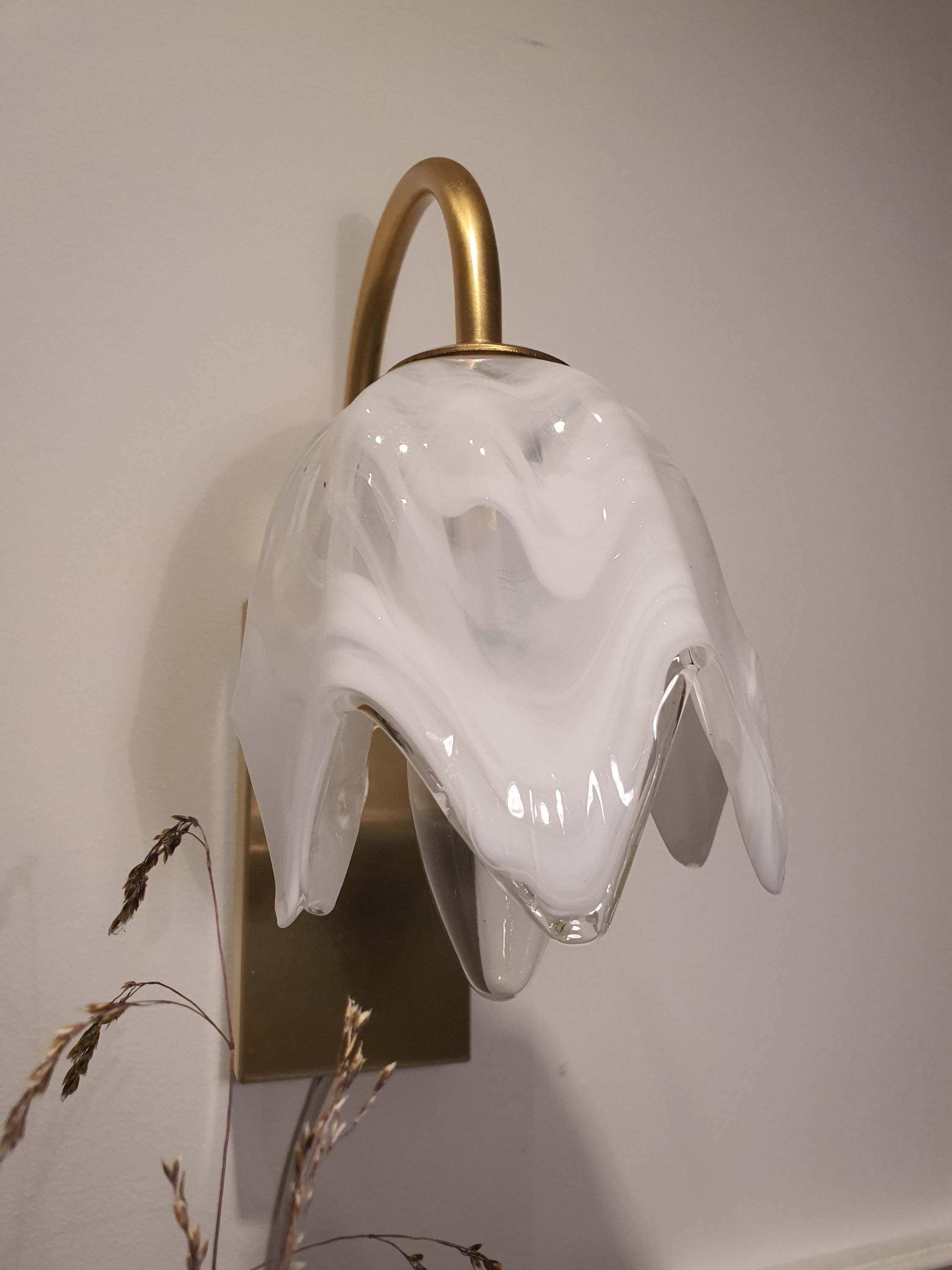 La Murrina Murano Glass Tulip Wall Sconce: Vintage Art Deco Lighting