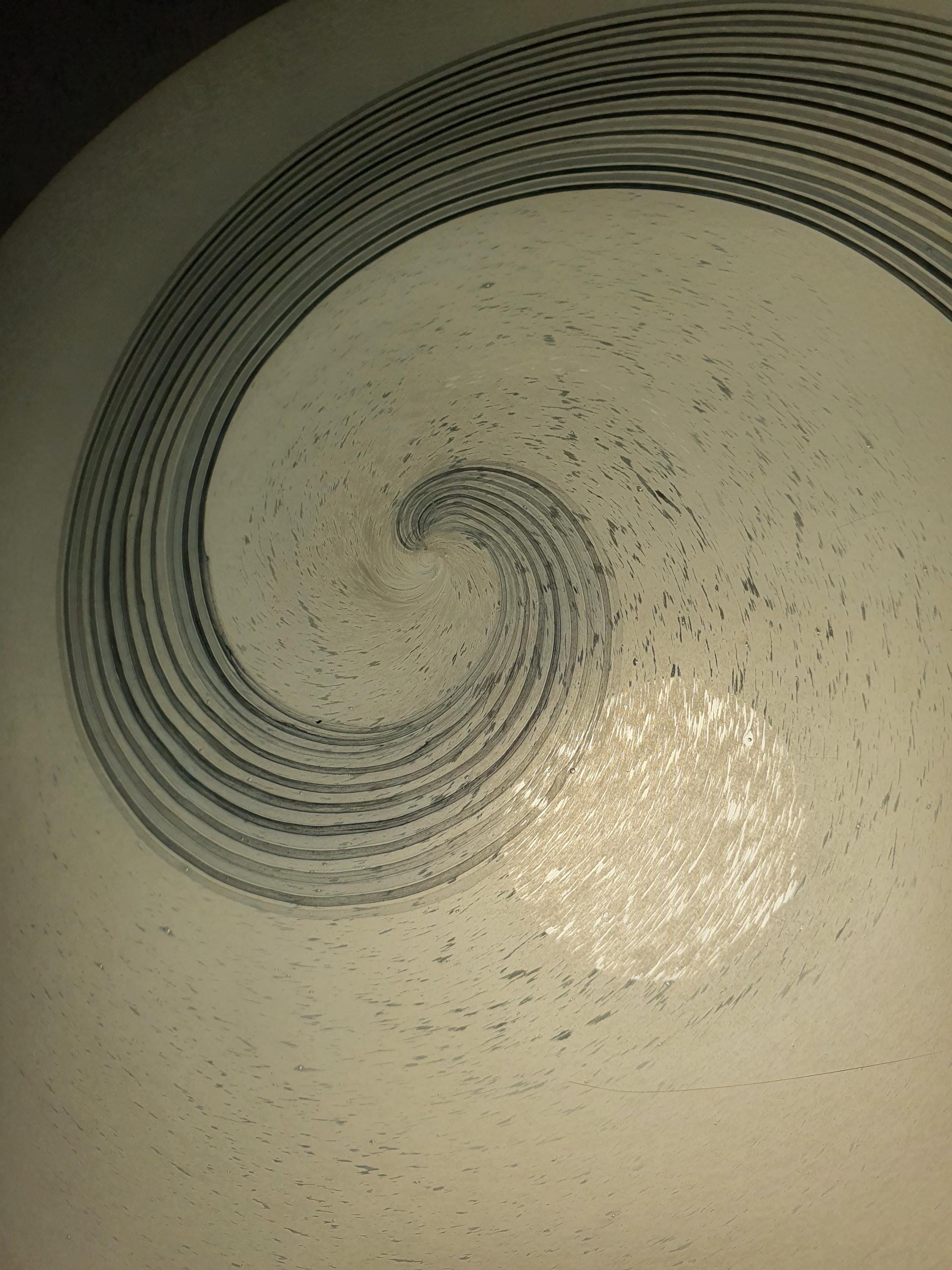 Vintage Murano Glass White, Black & Grey Swirl Flush Mount Light | Mid-Century Italian Lighting