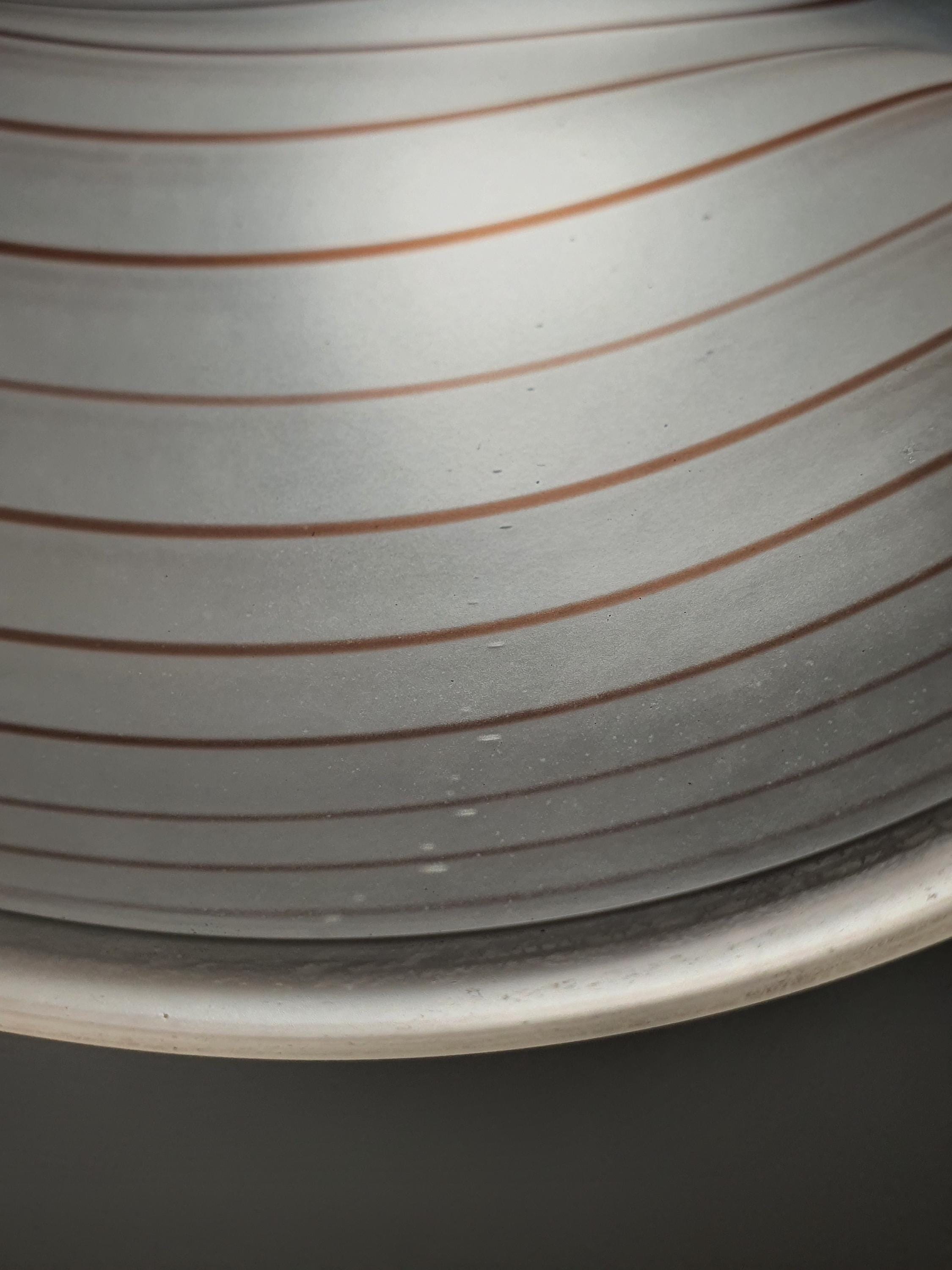 Satin Murano glass flowing organic shape accent pendant light with brown swirls