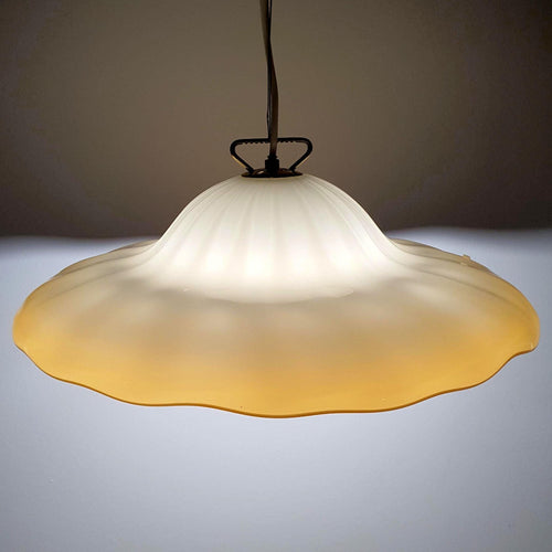 La Murrina Vintage-Muranoglas-Blumenpendelleuchte, Crème-brûlée-Karamelltöne, italienischer Mid-Century-Kronleuchter