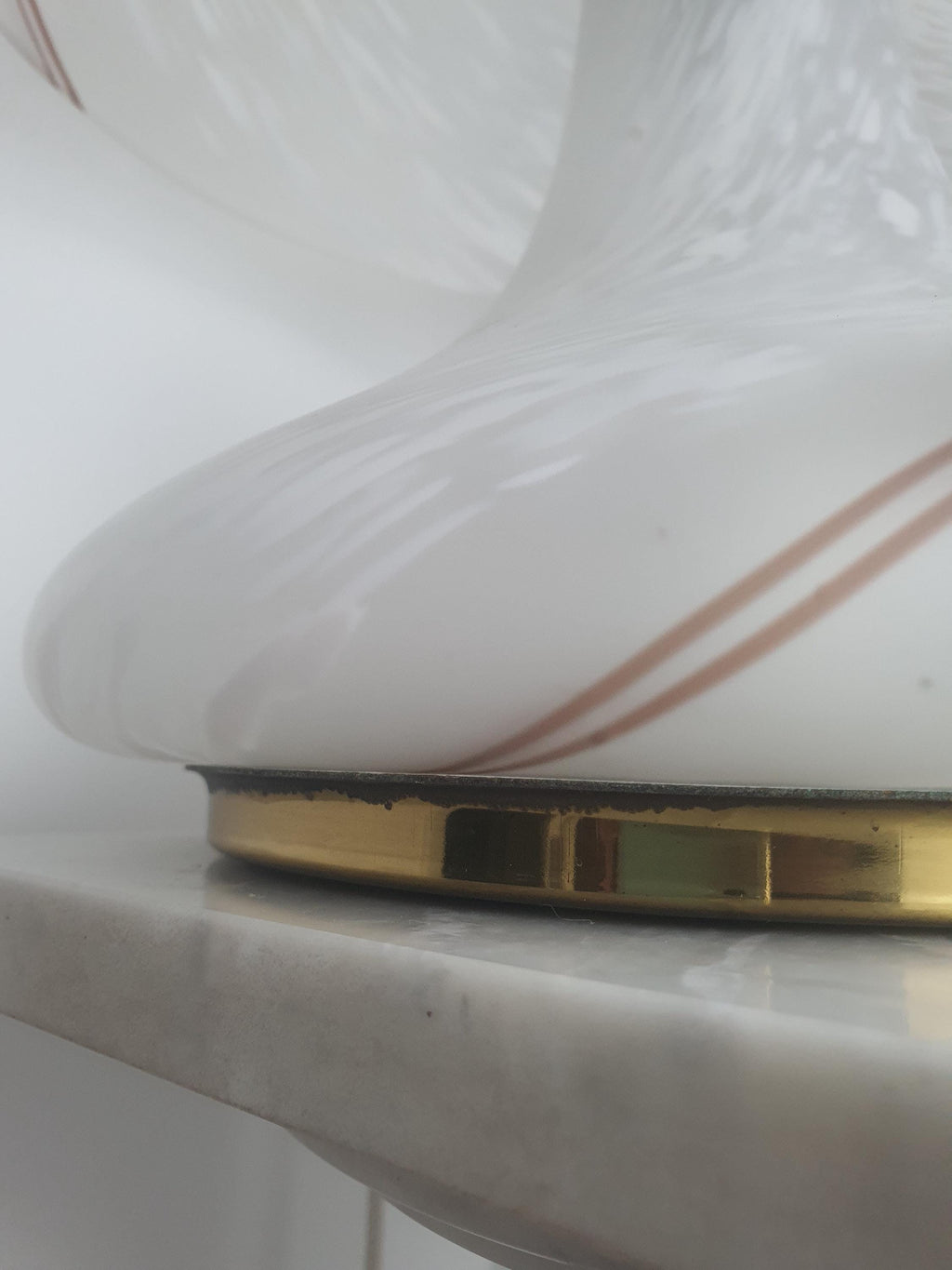 Large Murano Glass Mushroom Lamp: Italian Retro Ambient Light