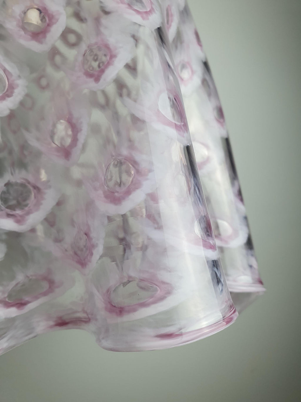 La Murrina Pink Bubbled Murano Glass Pendant Light | Vintage Fazzoletto Hanging Lamp