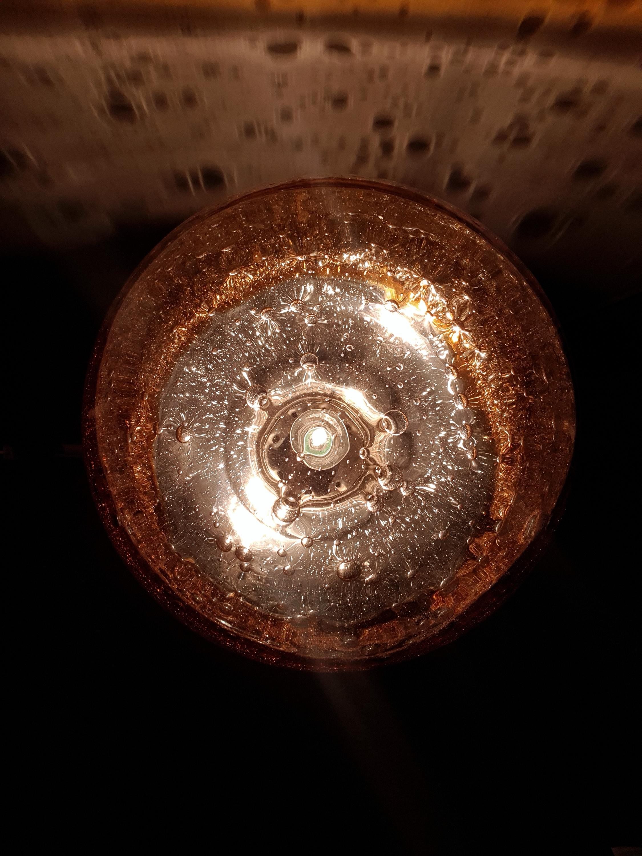 Vintage Amber Murano Glass Pendant Light: Hand-Blown Globe Lamp