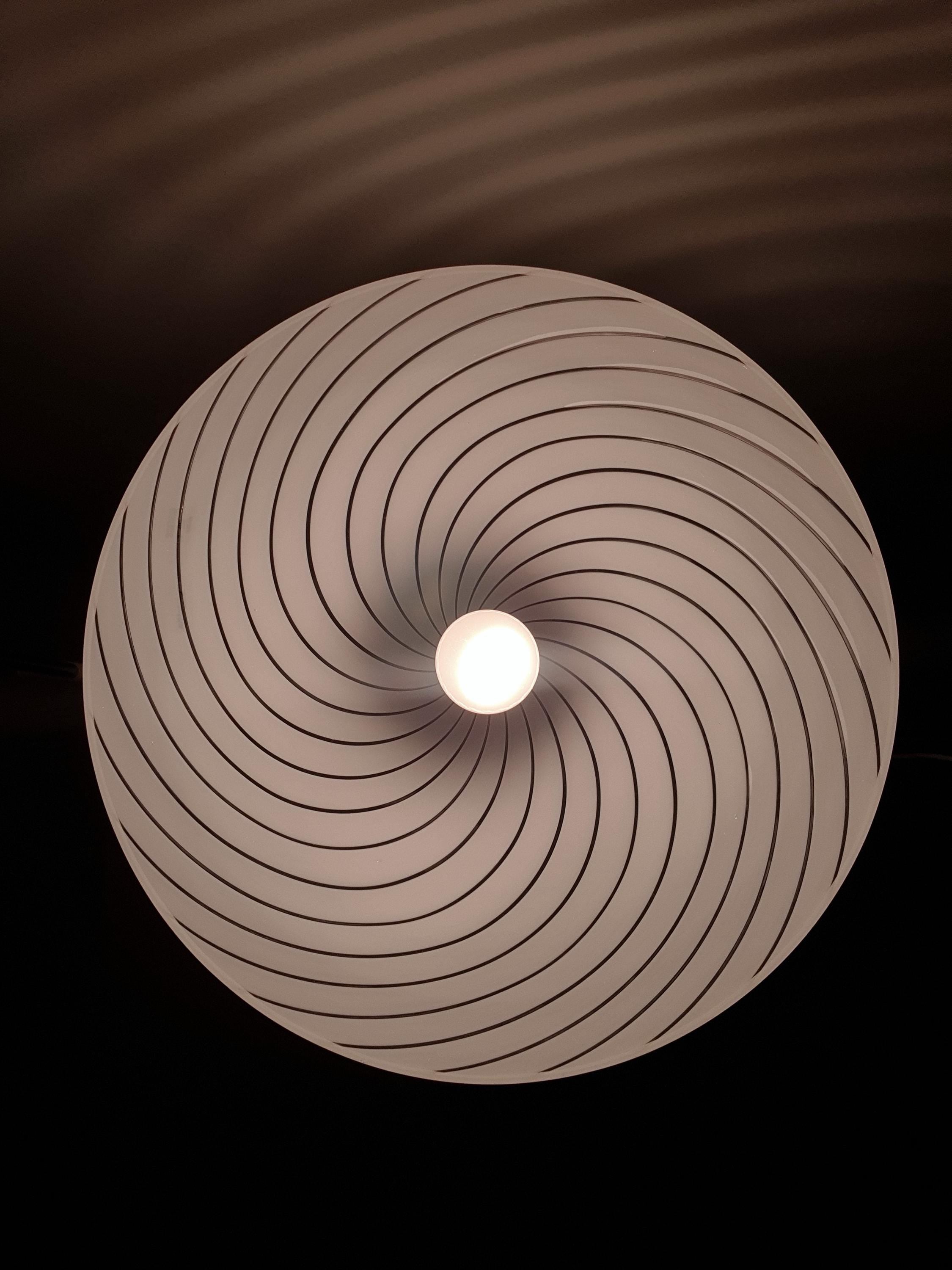 AV Mazzega Murano Glass Swirl Pendant Light: Italian Dome Lamp