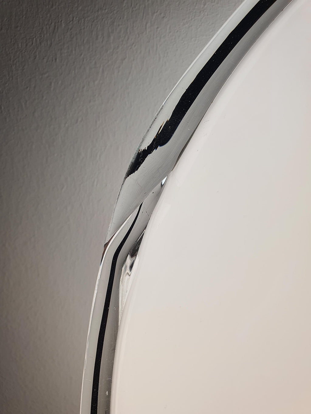 XL Murano Glass Flush Mount Light: Mid-Century Italian White & Black Ceiling Lamp